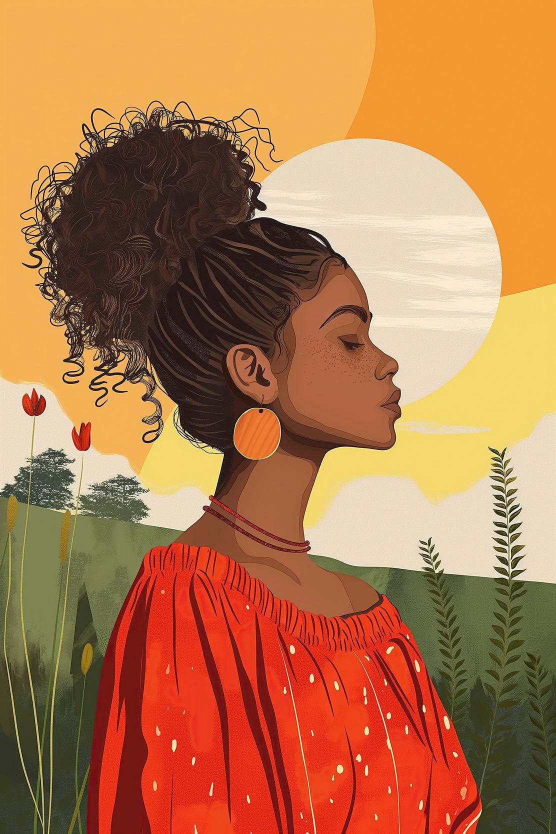 African Girl in Nature Wall Art - beink online art store