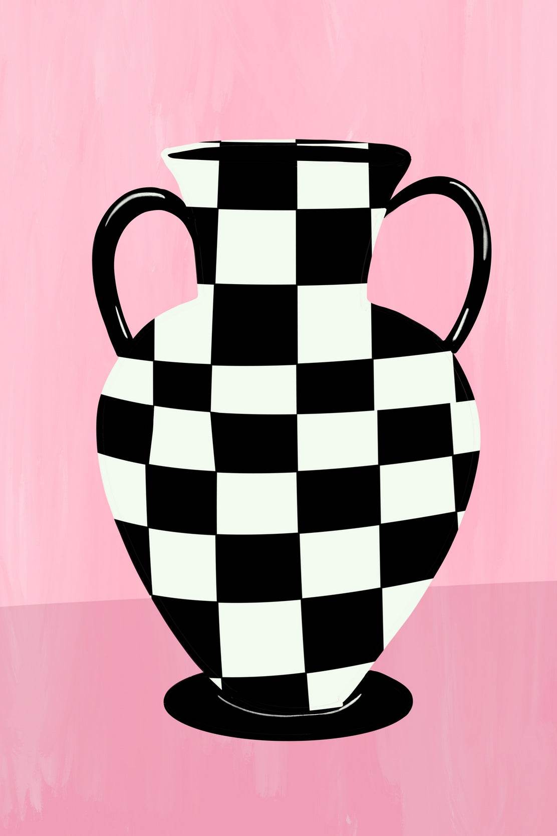 Checkered Vase Painting Wall Art - beink online art store