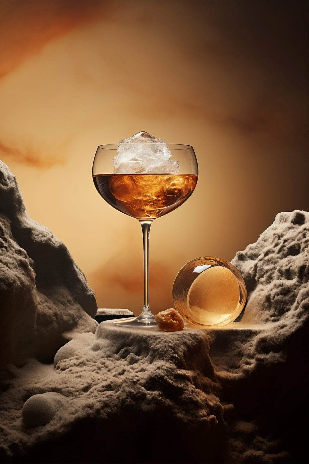 Splash Whiskey On Ice Wall Art - beink online art store