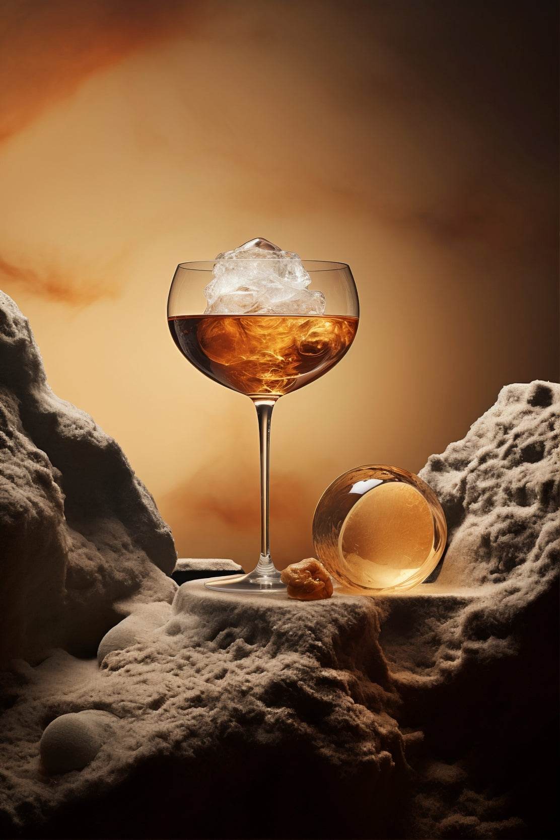 Splash Whiskey On Ice Wall Art - beink online art store