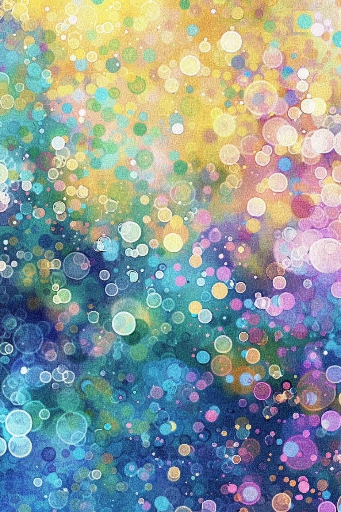 Colorful Neon Dots Digital Art - beink online art store