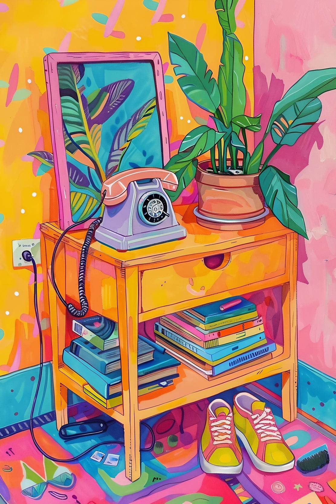 Side Table in Room Wall Art - beink online art store