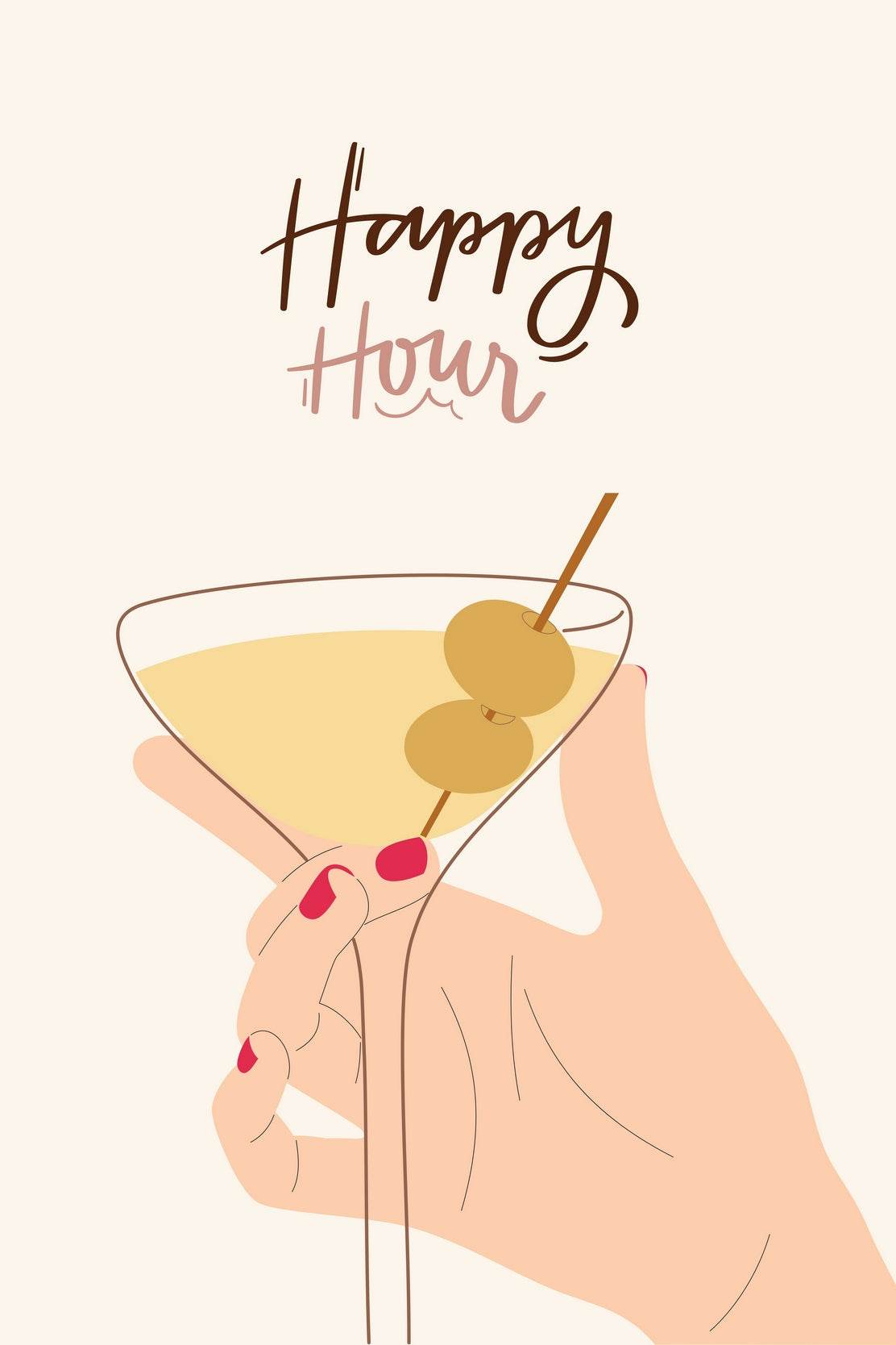 Cocktail Glass With Olives Wall Art - beink online art store