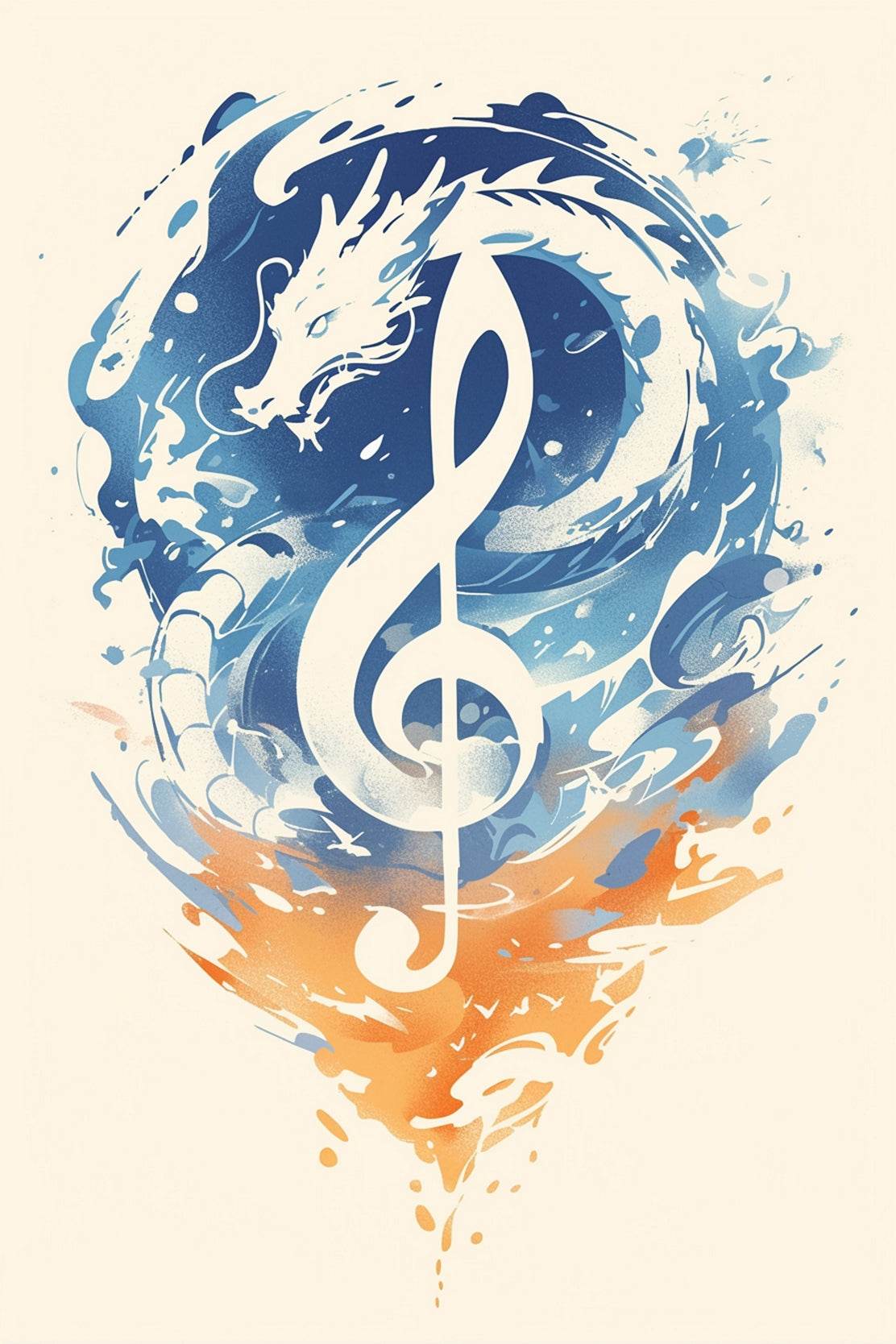 Dragon Sheet Music Wall Art - beink online art store