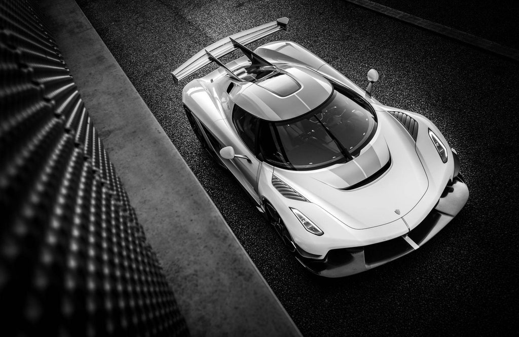 Koenigsegg Jesko Sport Car Black & White Wall Art - beink online art store