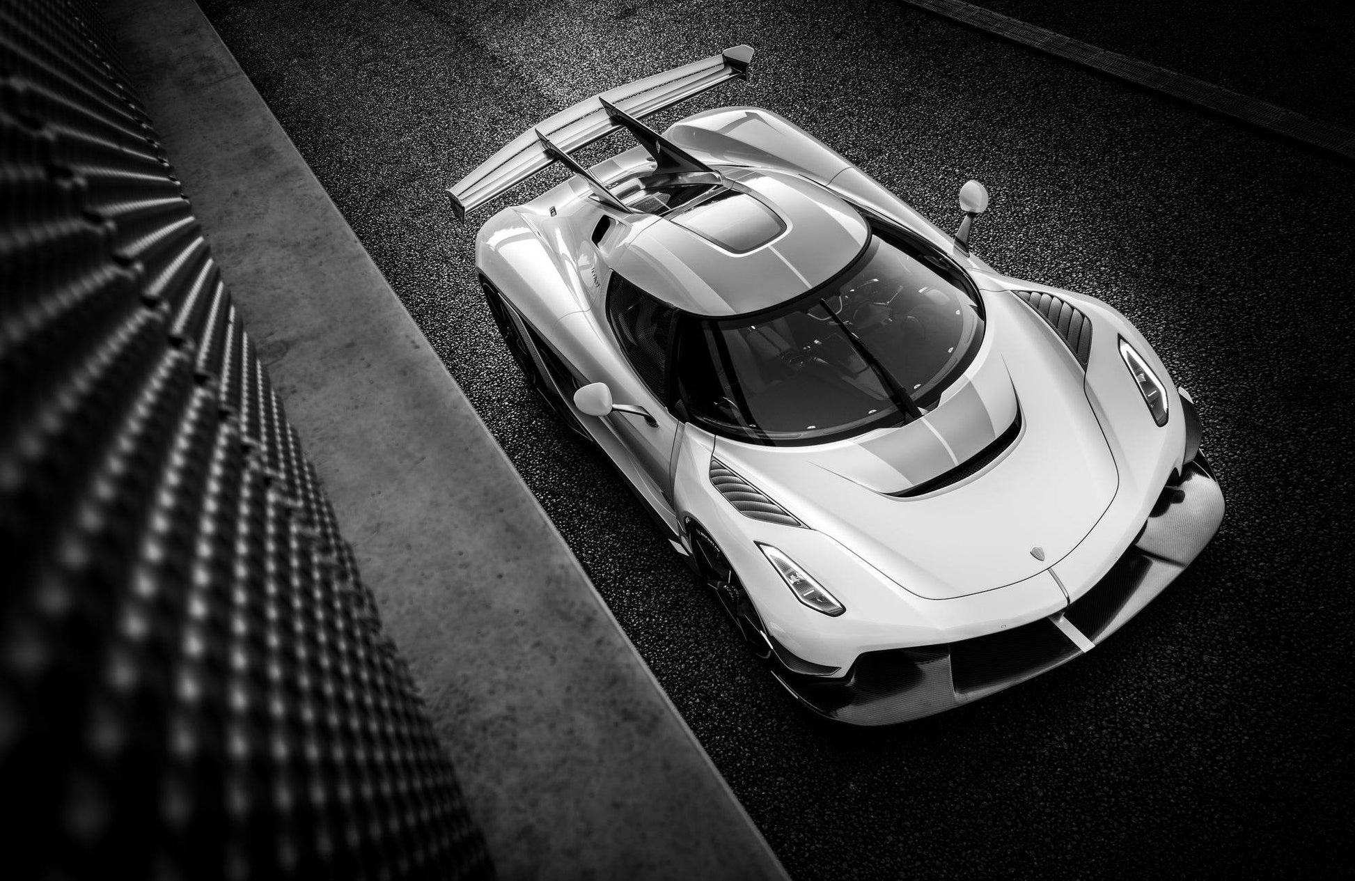 Koenigsegg Jesko Sport Car Black & White Wall Art - beink online art store