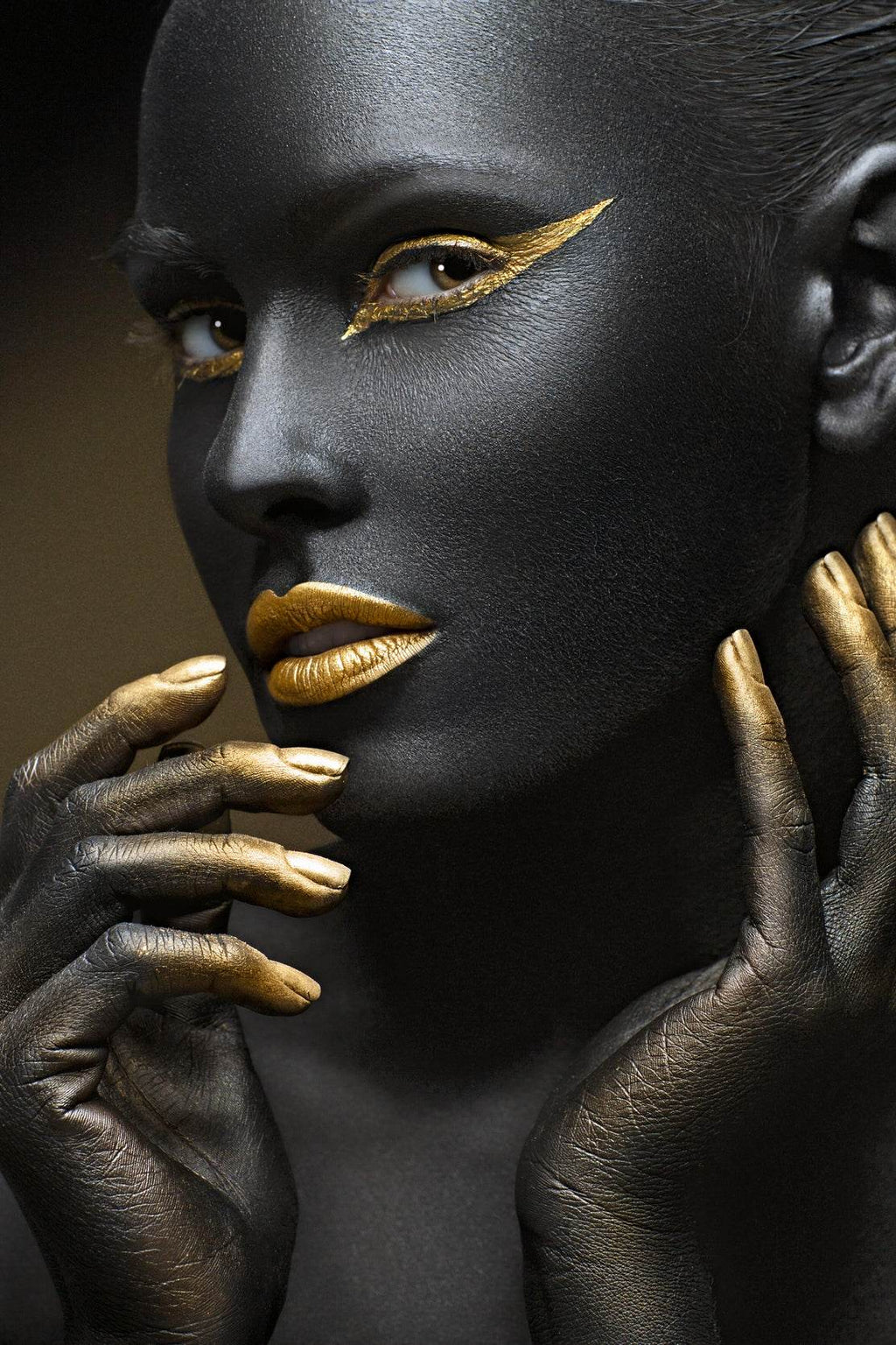 Face of Black Girl With Golden Makeup Wall Art - beink online art store