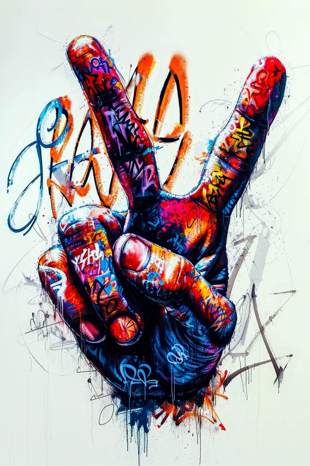 Peace Sign Graffiti Wall Art - beink online art store