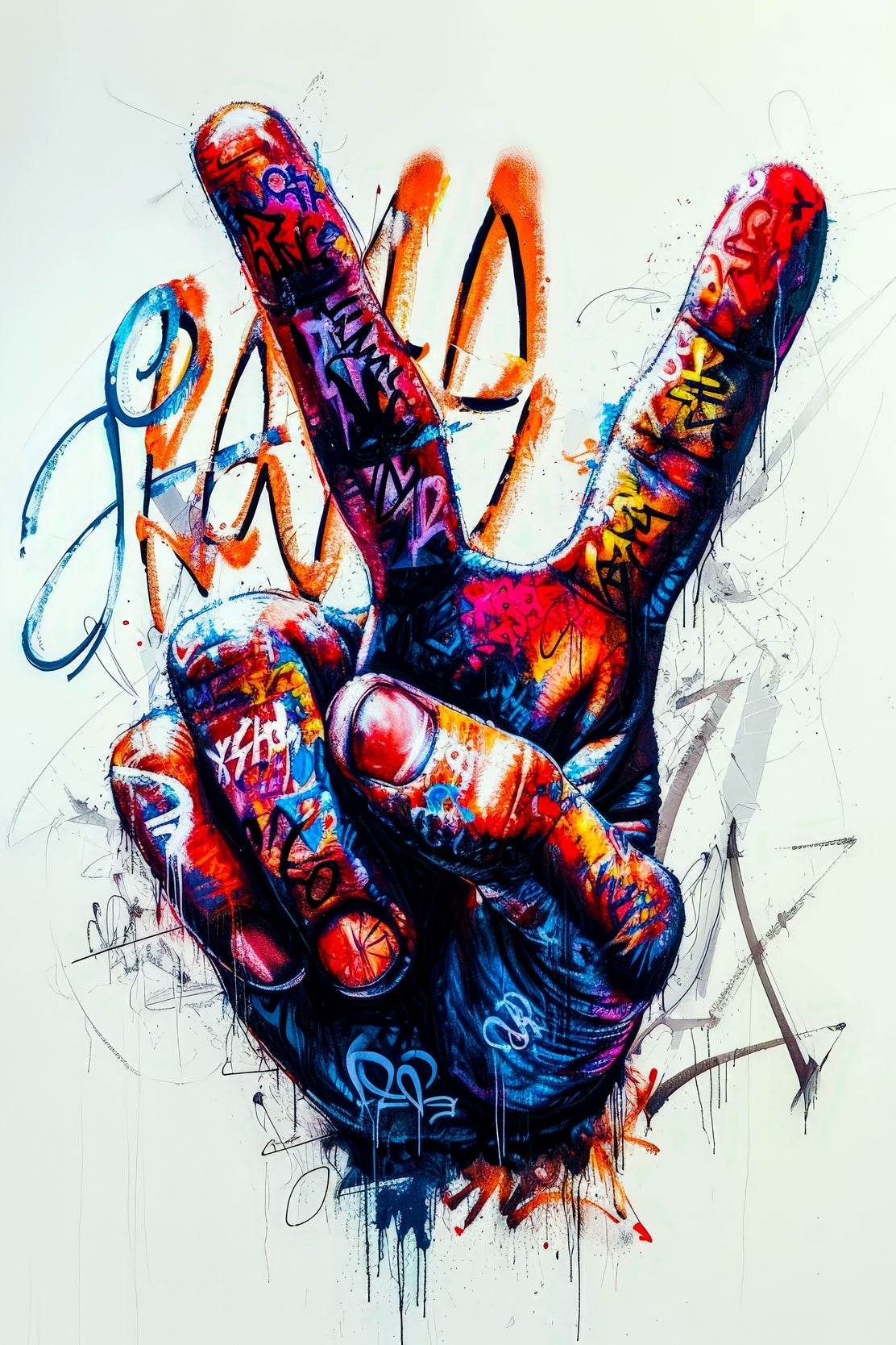 Peace Sign Graffiti Wall Art - beink online art store