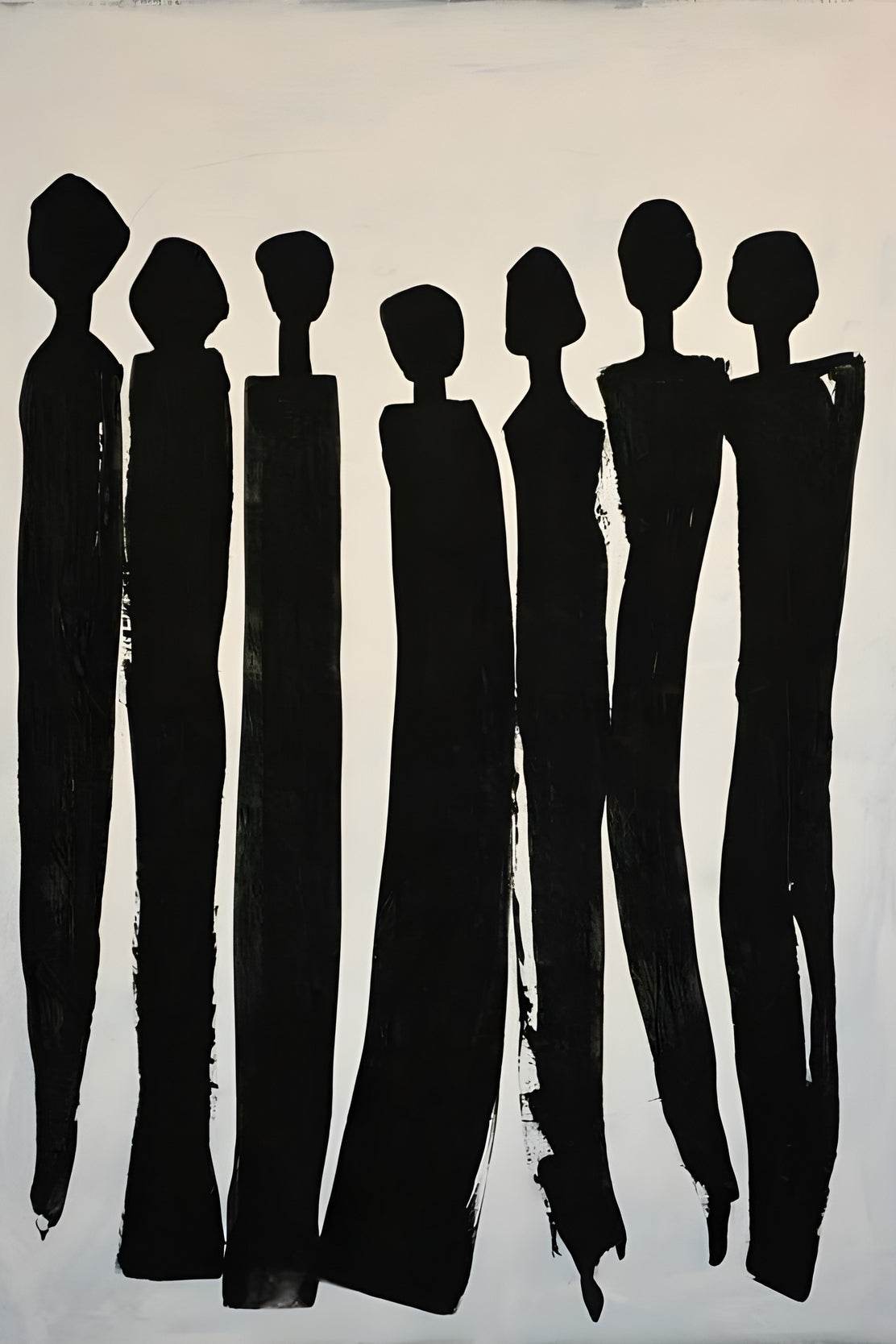 Black and White Silhouettes of People Wall Art - beink online art store