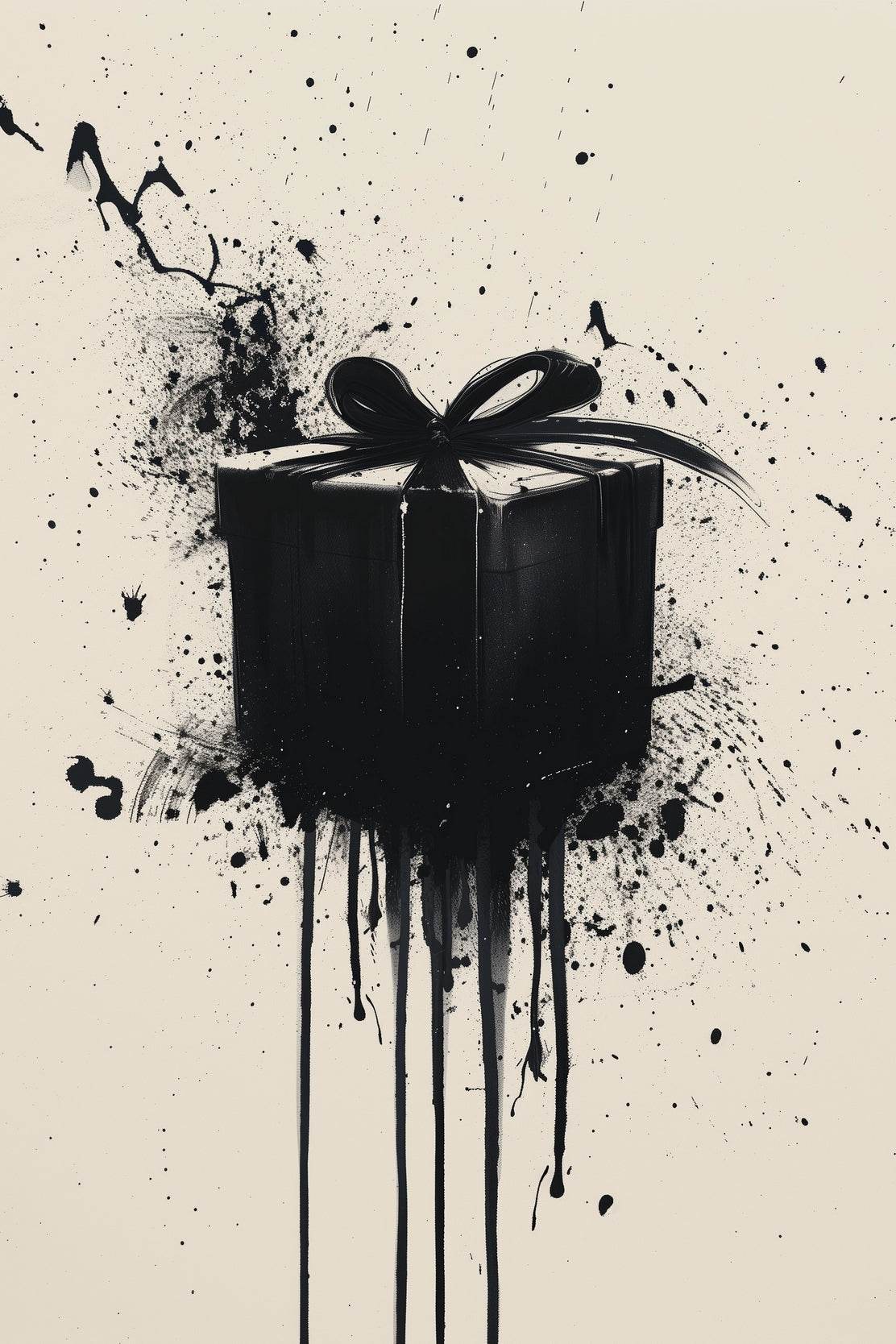 Black Gift Box Modern Wall Art - beink online art store