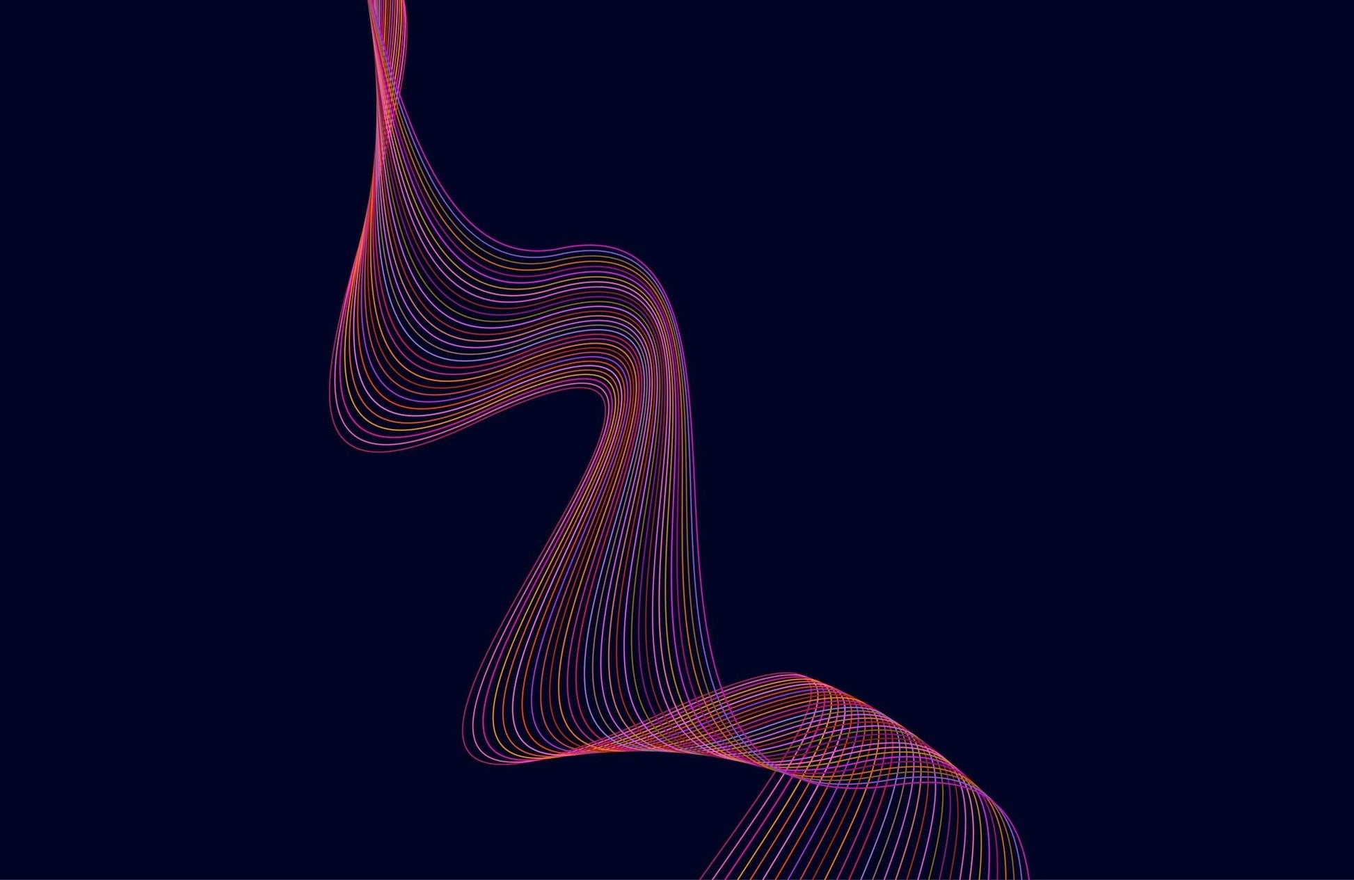 Technology Line Wave Abstract Wall Art - beink online art store