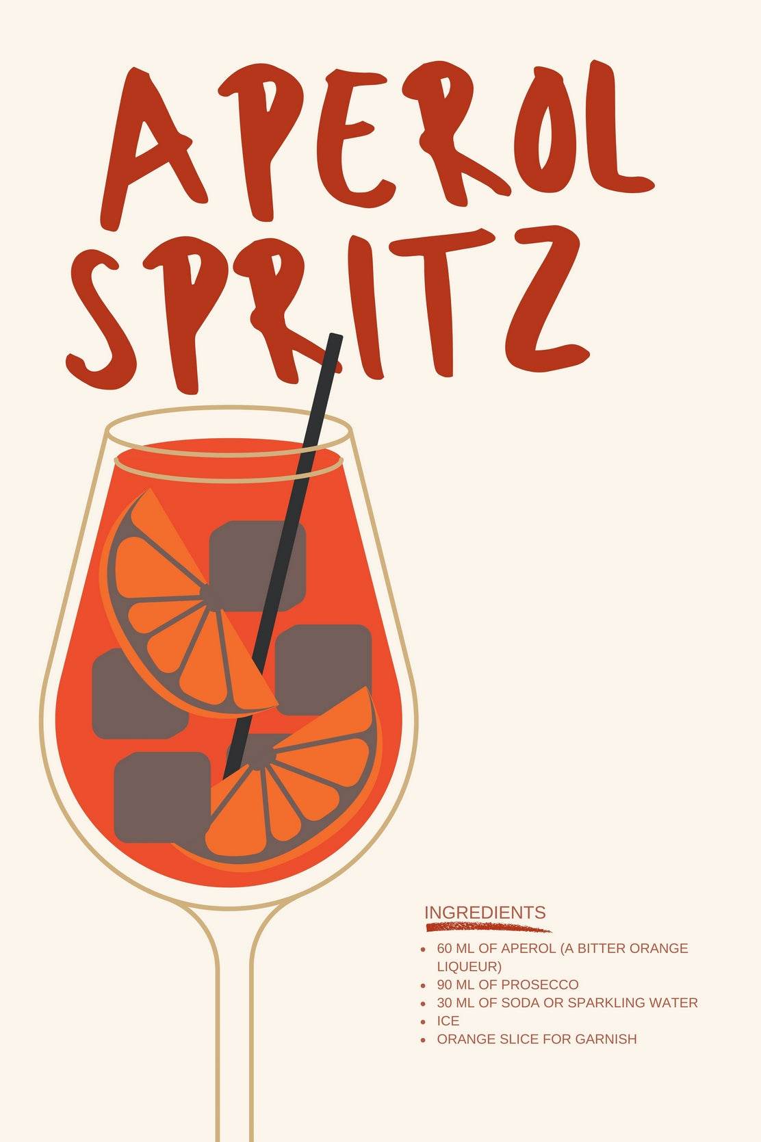 Orange Cocktail Wall Art - beink online art store
