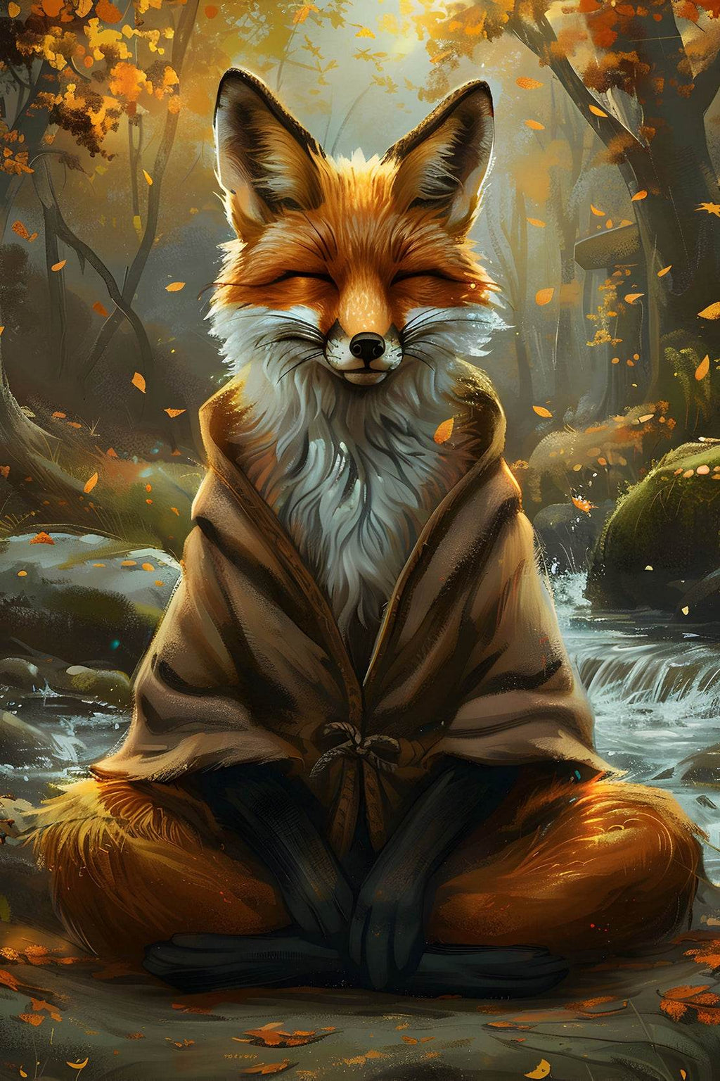 Watercolor Spiritual Fox Animal Wall Art - beink online art store