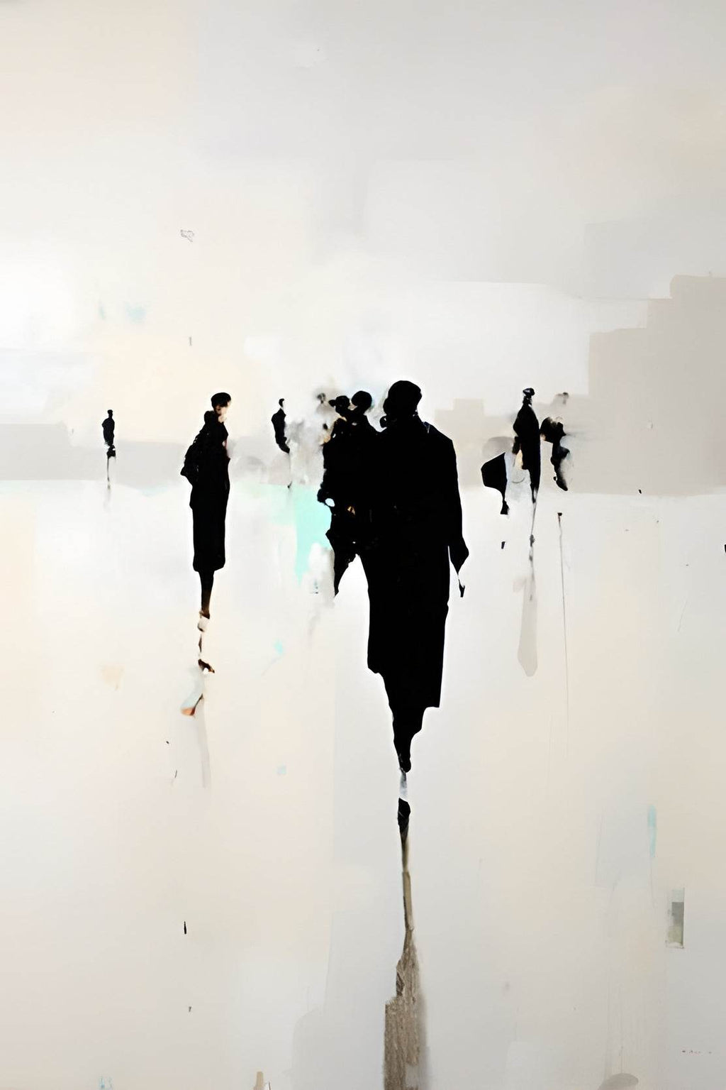 Black Foggy Figures Modern Wall Art - beink online art store