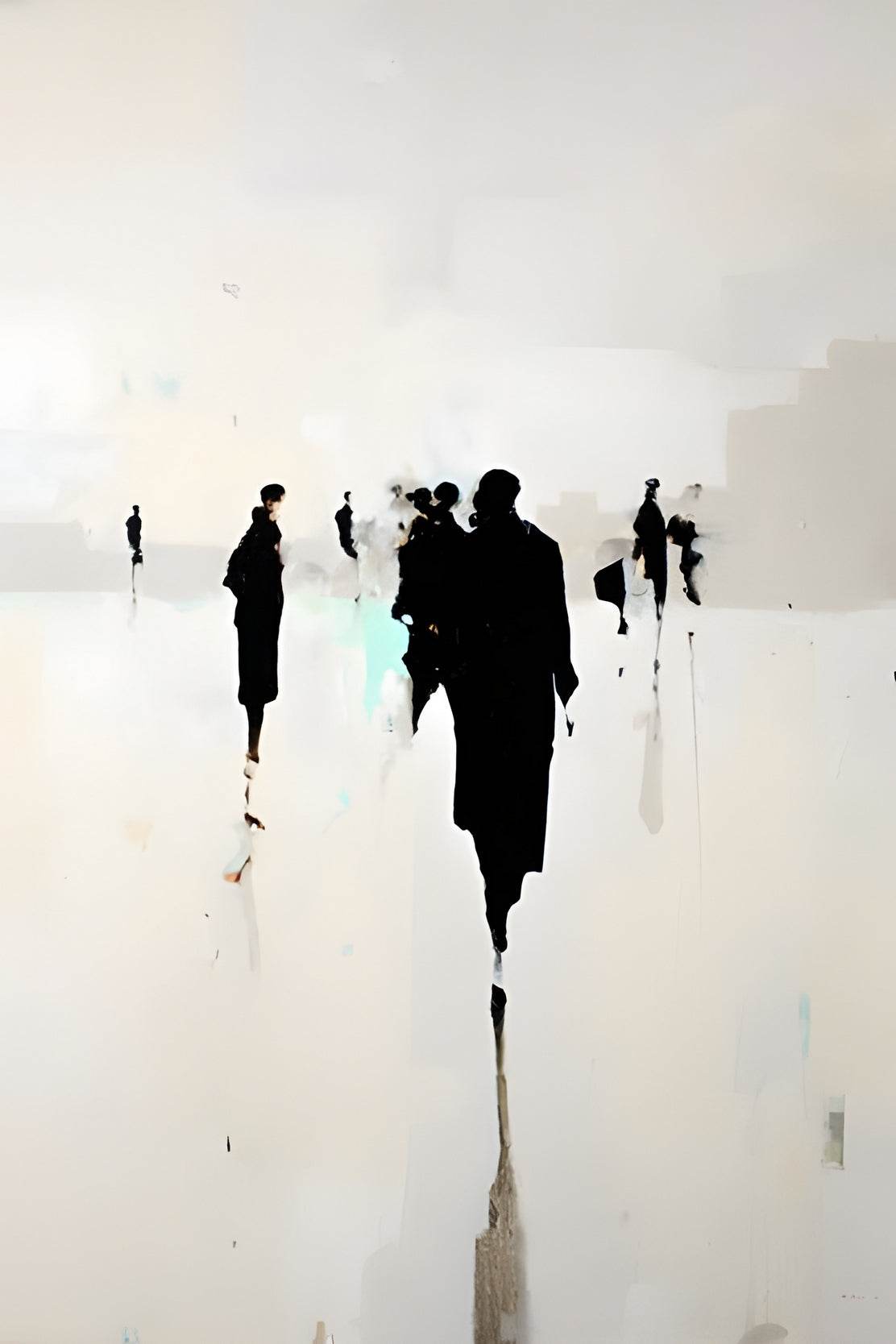 Black Foggy Figures Modern Wall Art - beink online art store