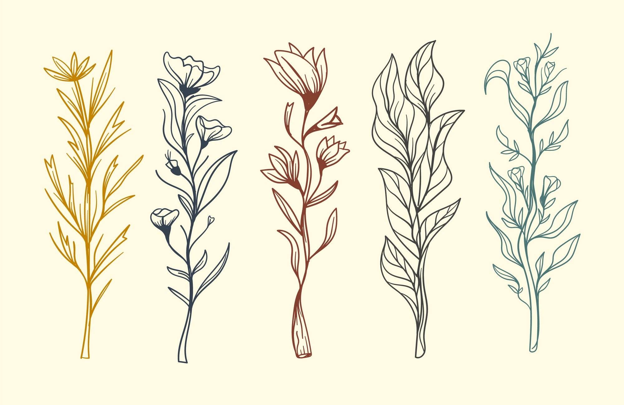 Flower Branches Wall Art - beink online art store