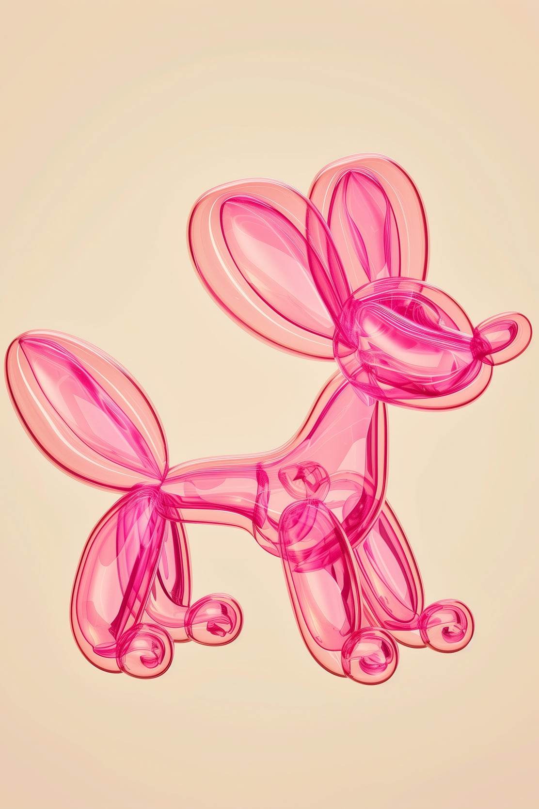 Pink Preppy Balloon Dog Wall Art - beink online art store