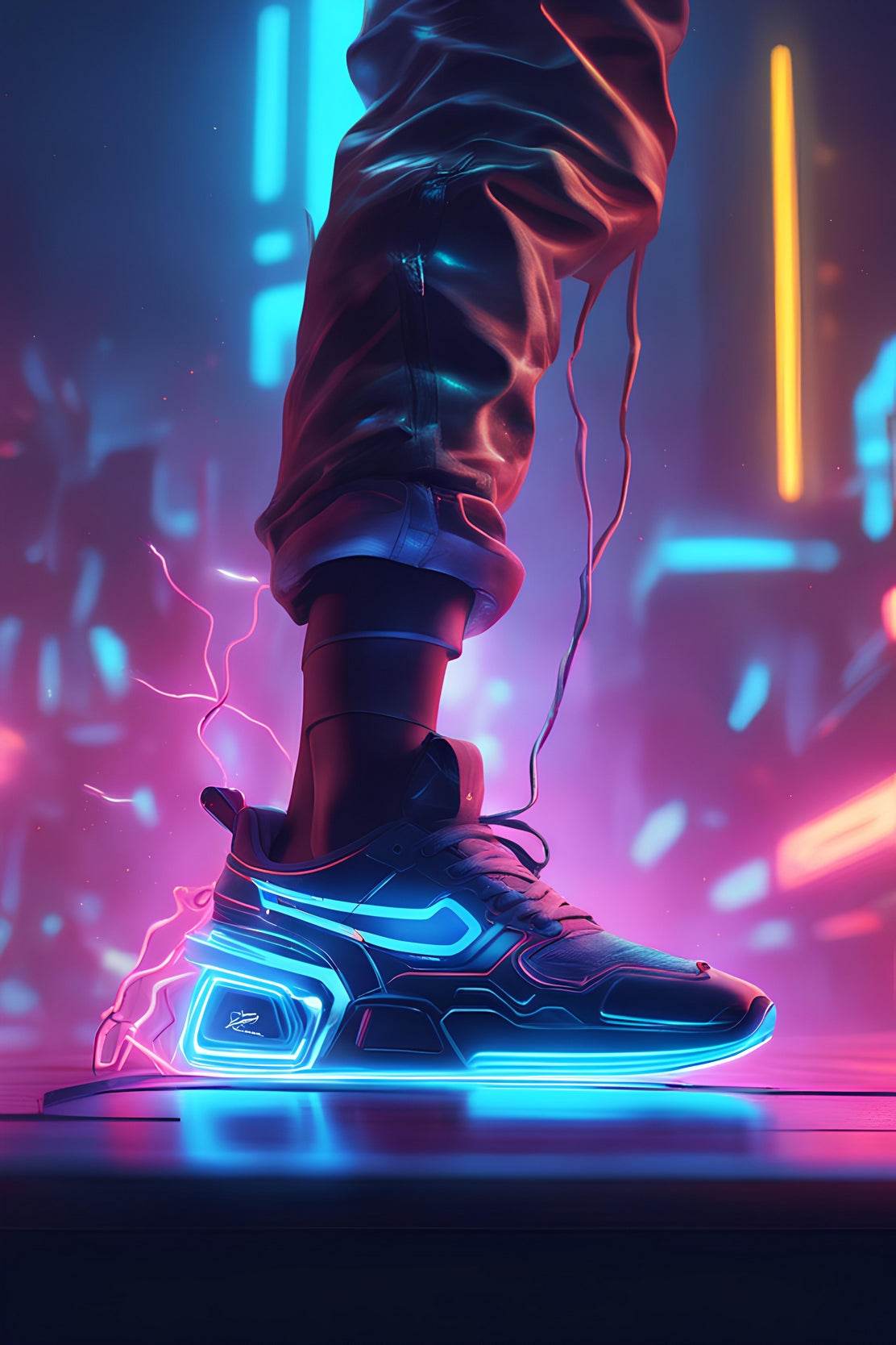 Neon Nike Shoes Wall Art - beink online art store