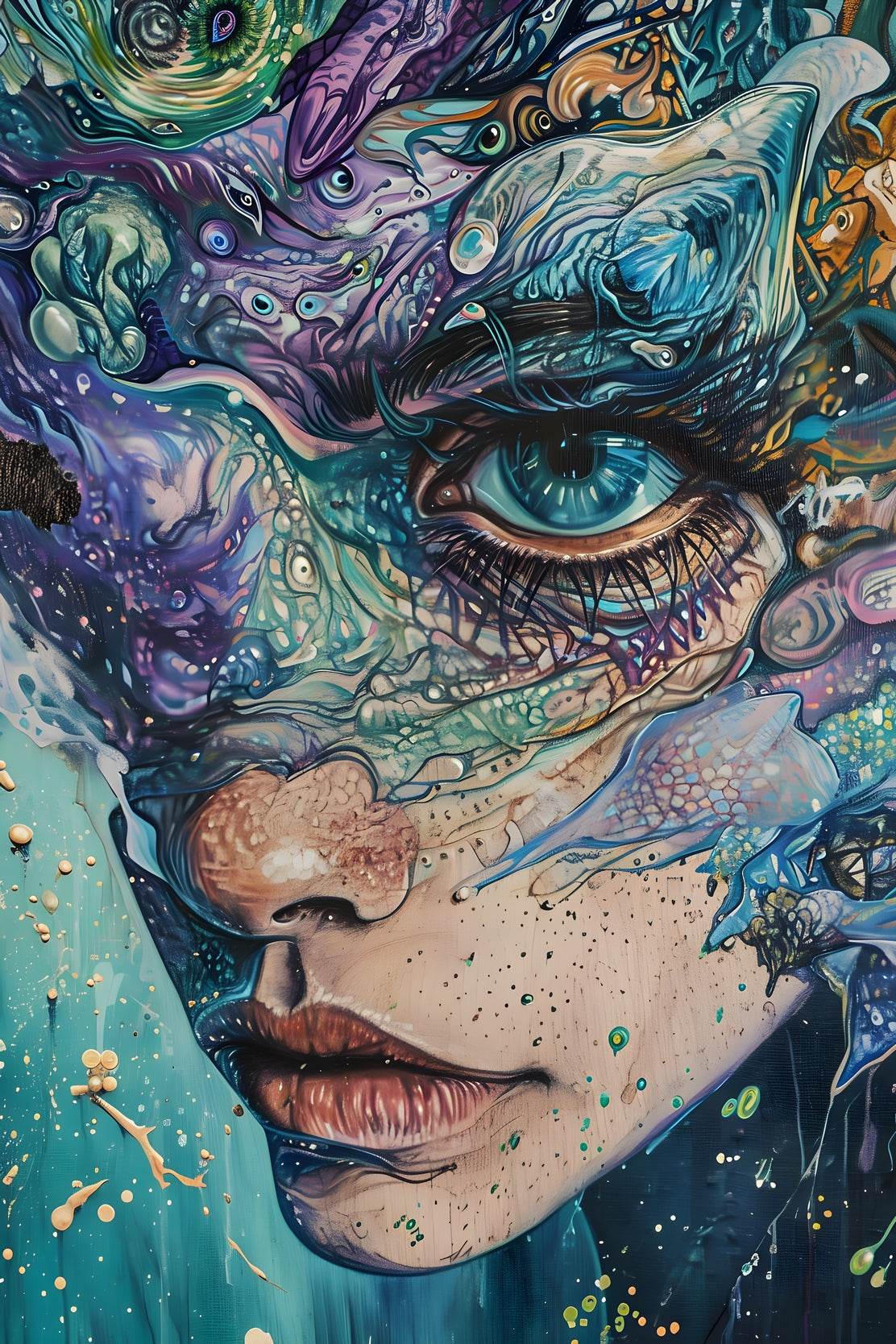Abstract Generative women Art Wall Art - beink online art store