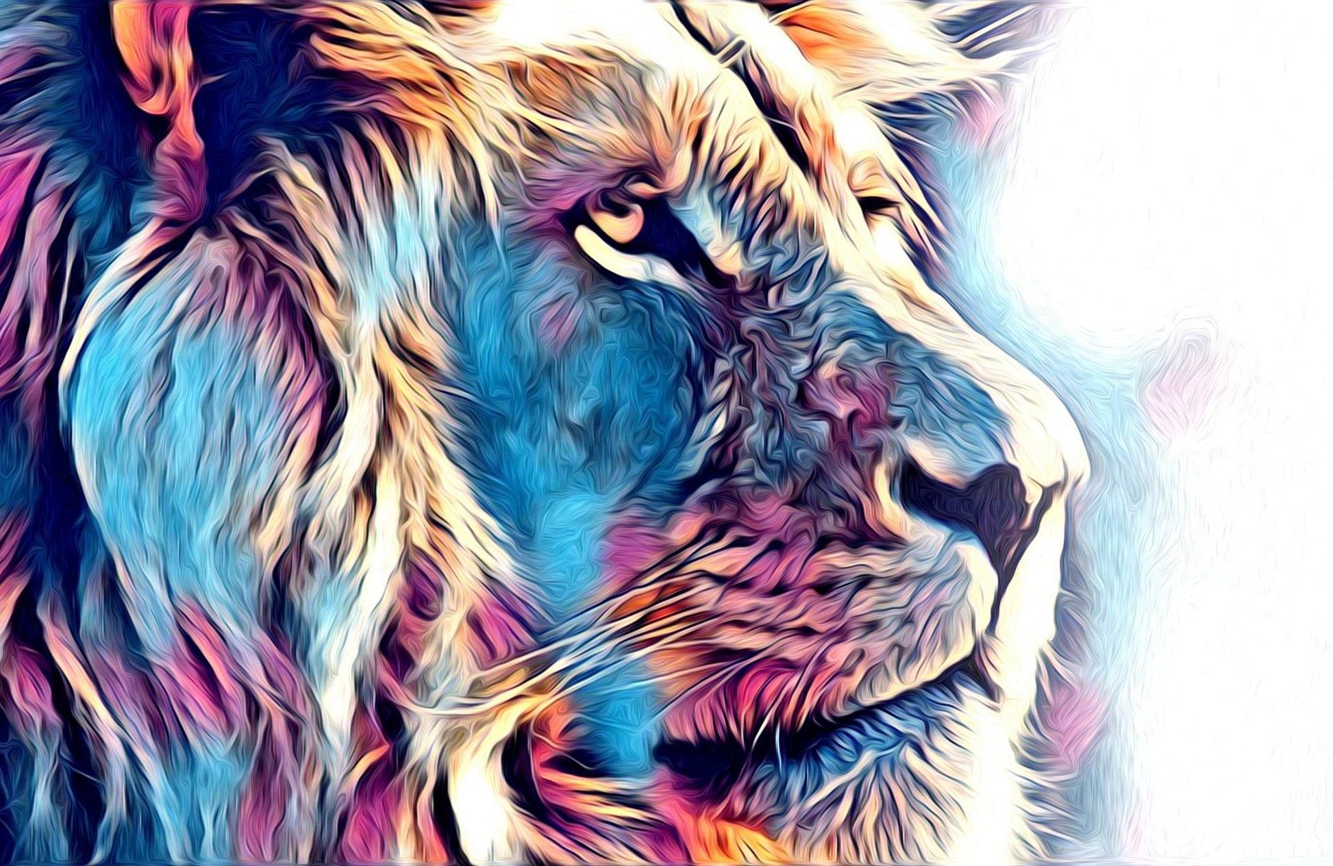 Watercolor Painting of Lion Face - beink online art store