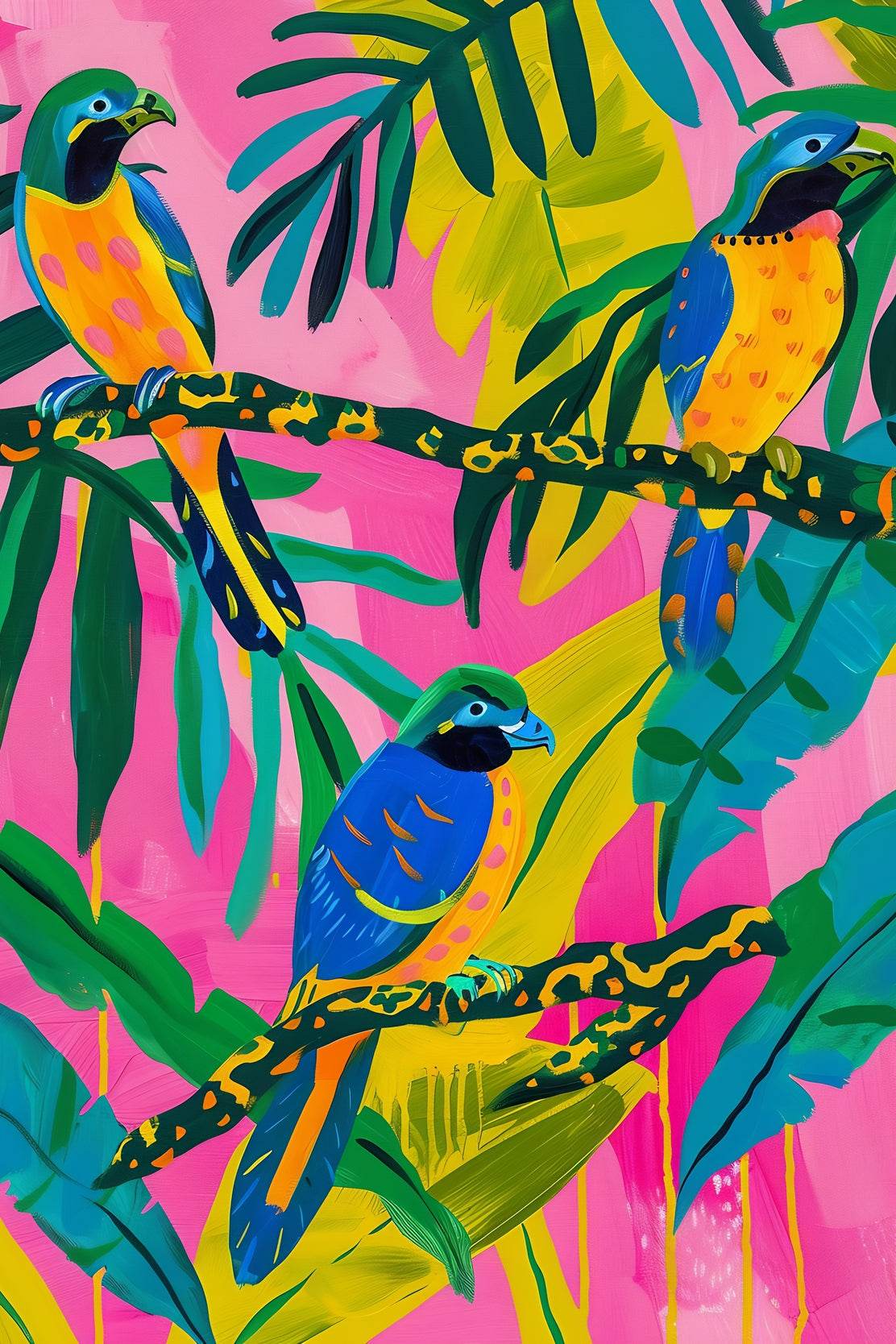 Painting of a Colorful Jungle Wall Art - beink online art store