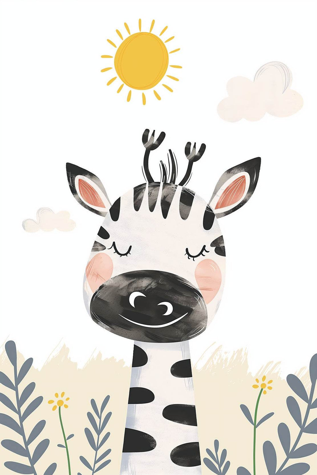 Cute Zebra Nursery Decor Image Kids Wall Art - beink online art store