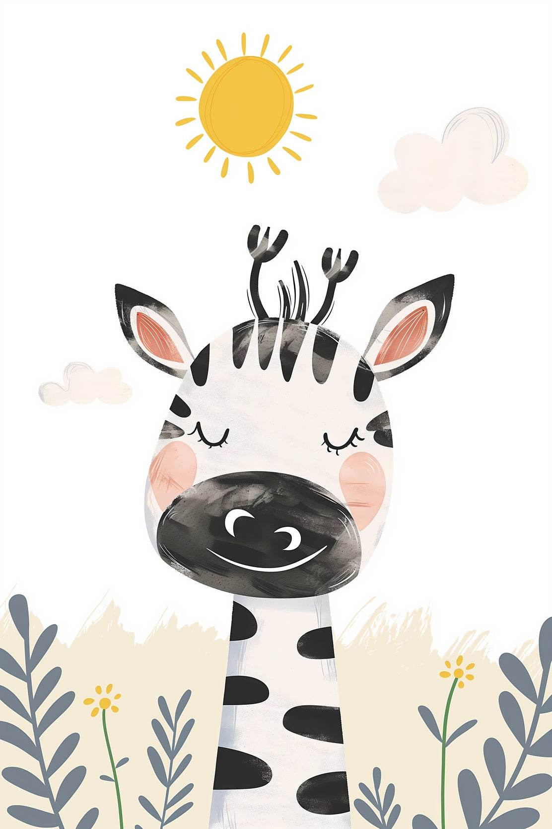 Cute Zebra Nursery Decor Image Kids Wall Art - beink online art store