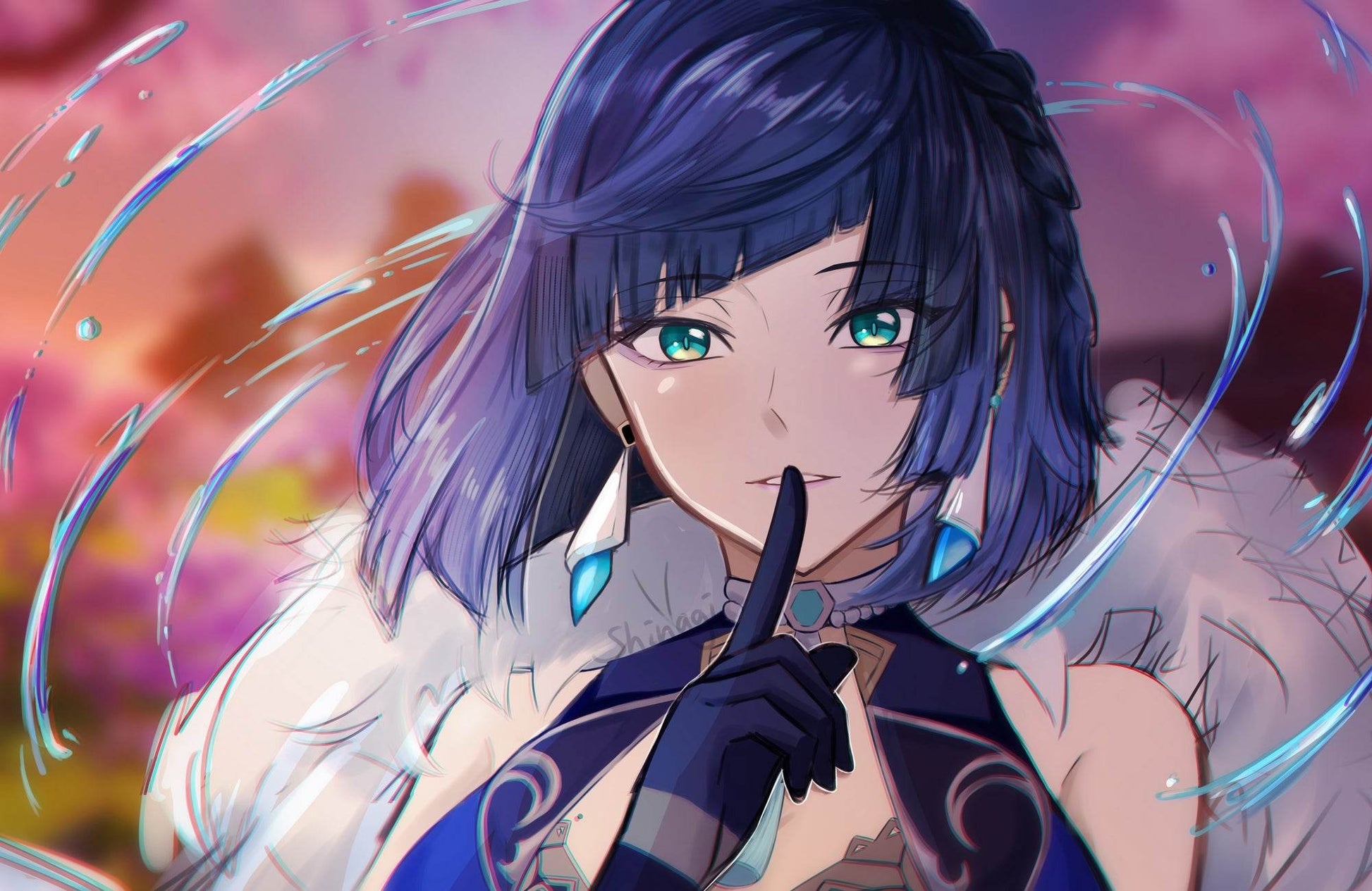 Yelan Genshin Impact Anima Gaming Wall Art - beink online art store