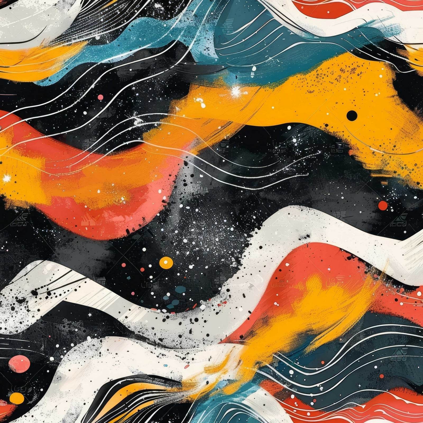Cool Colorful Waves Abstract Wall Art - beink online art store