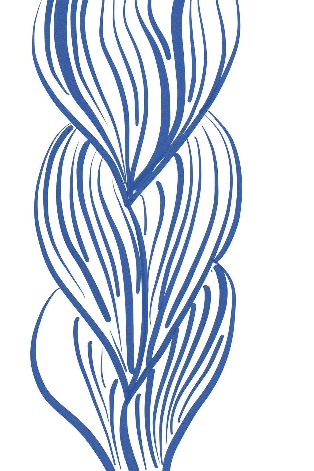 Blue Lines of Women's Hairstyles Wall Art - beink online art store