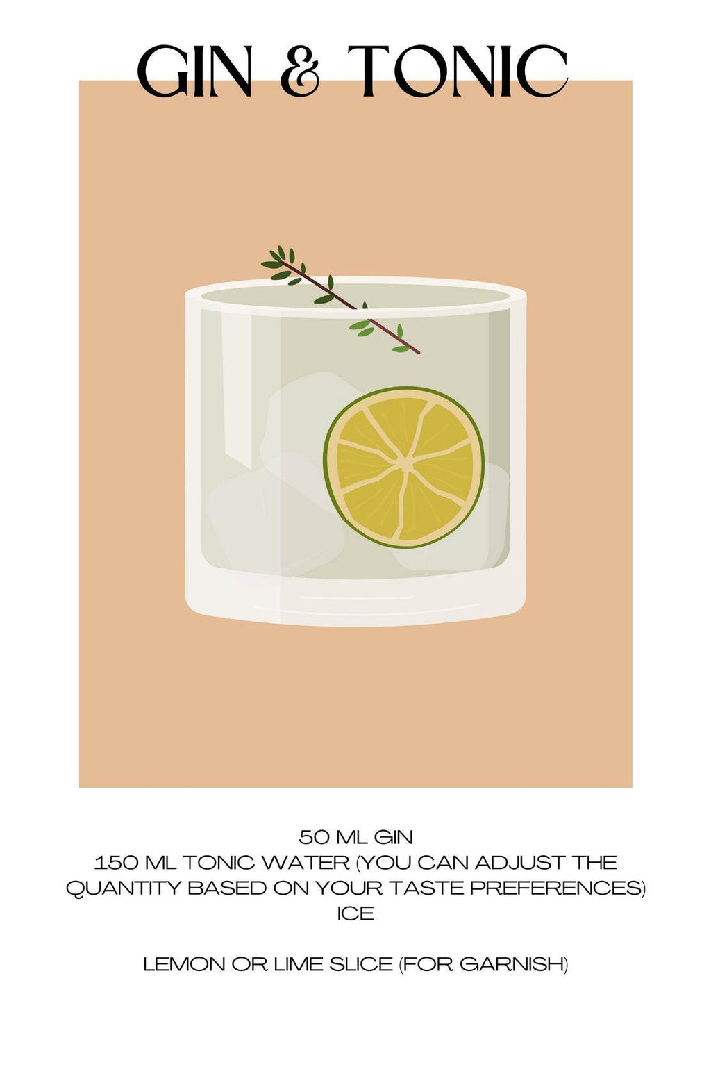 Gin And Tonic Cocktail With Lime Wall Art - beink online art store