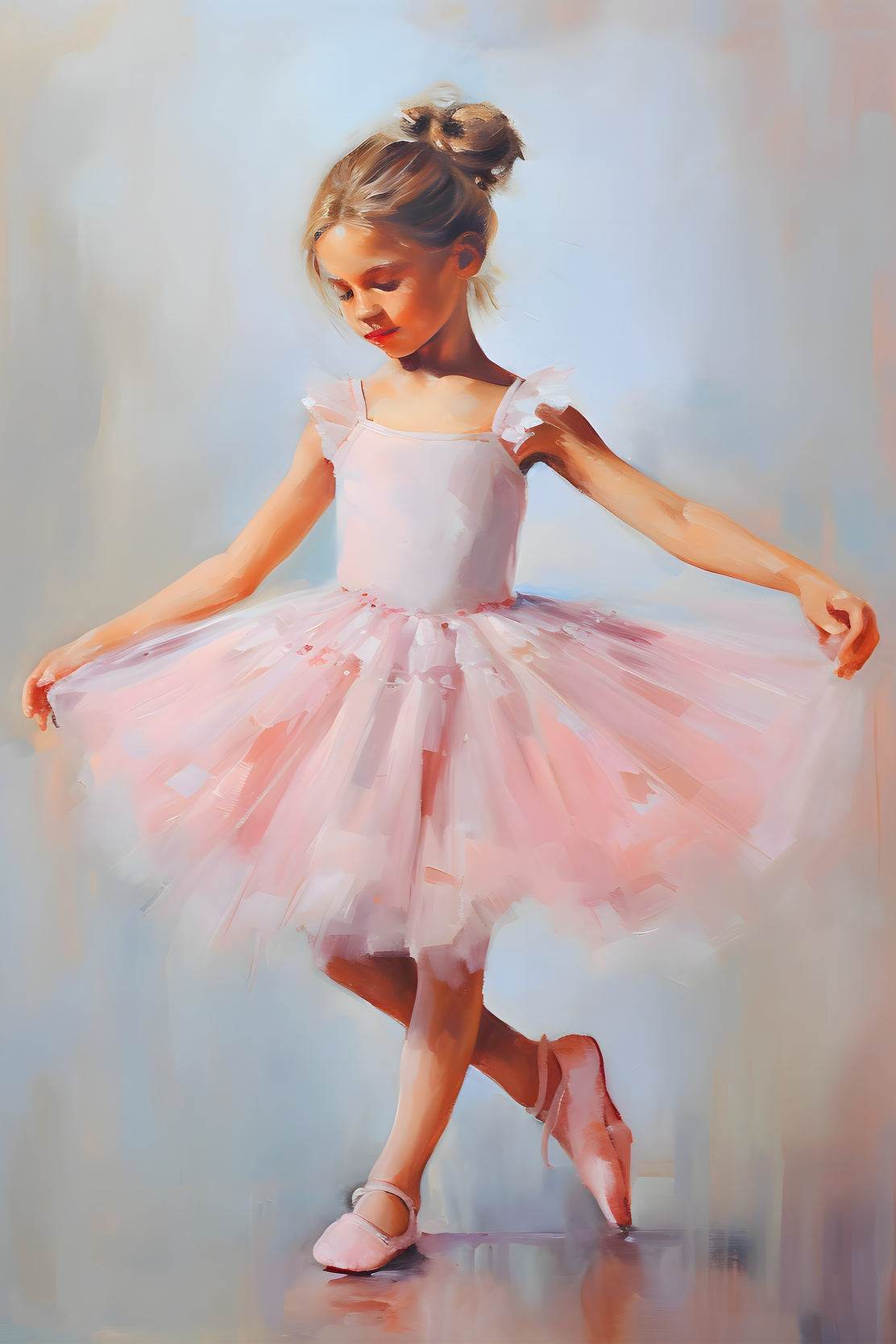 Painting of a Little Girl Dancing Wall Art - beink online art store