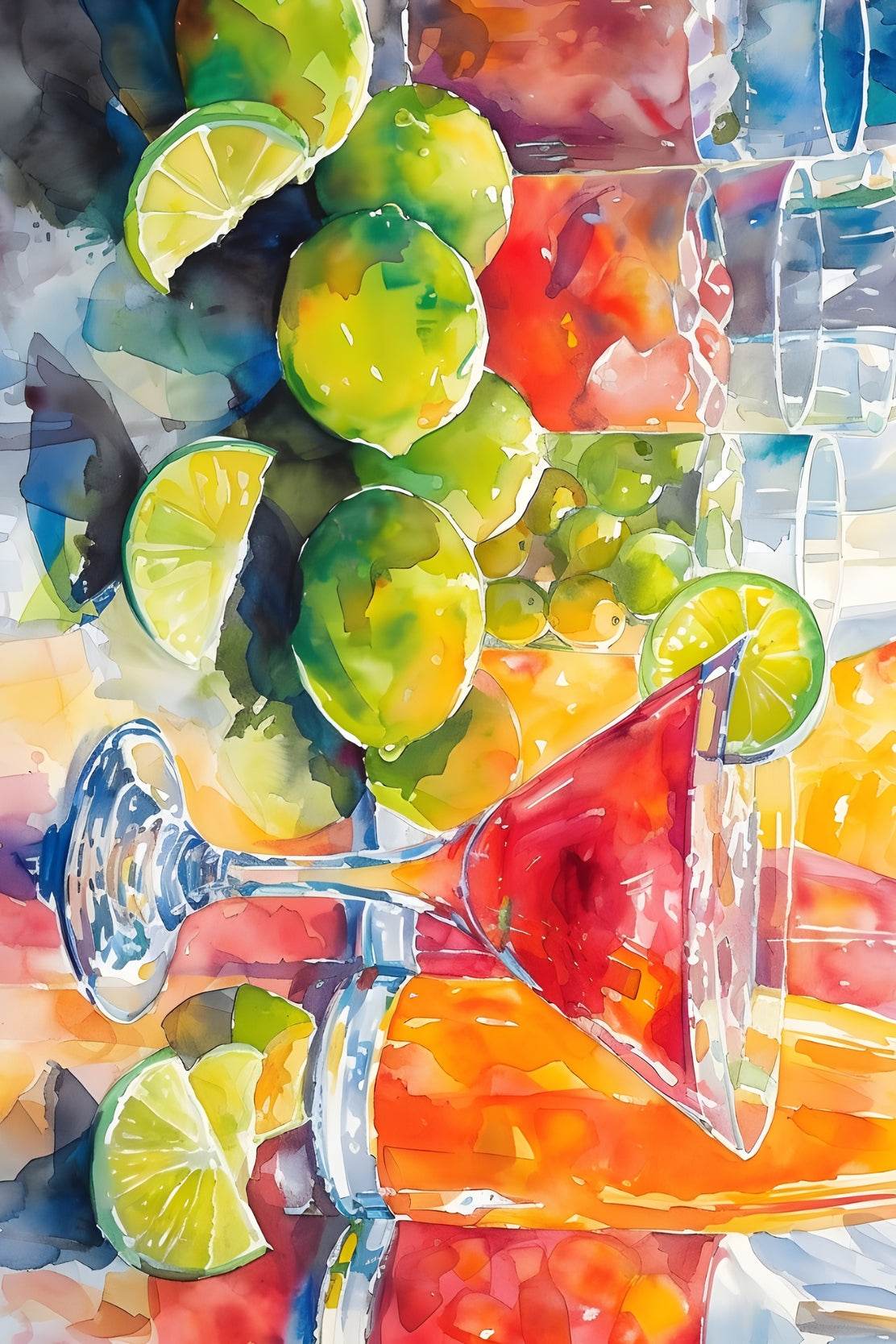 Fruit Wocktail Watercolor Painting Art - beink online art store