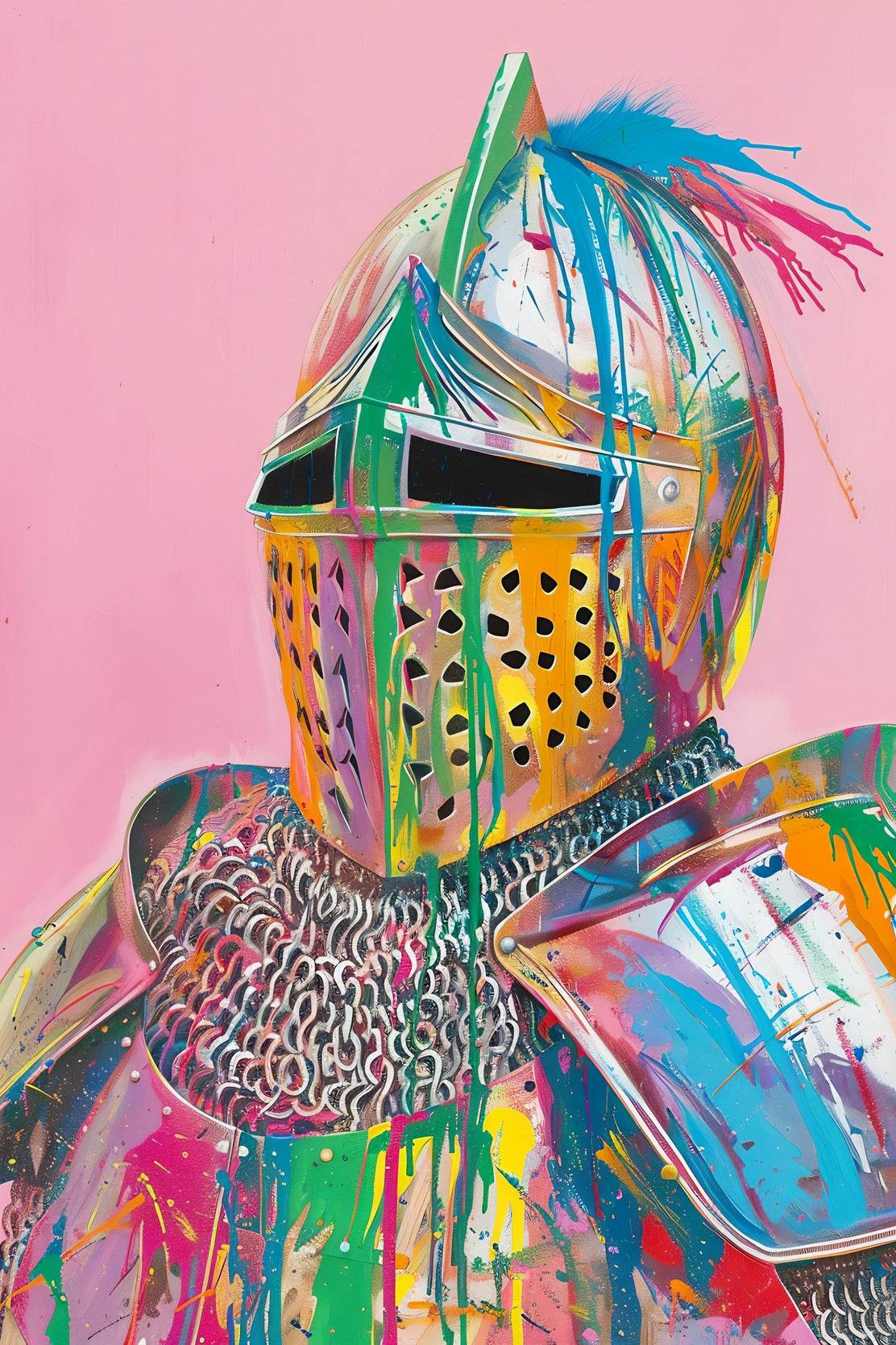 Colorful Knight Wall Art - beink online art store