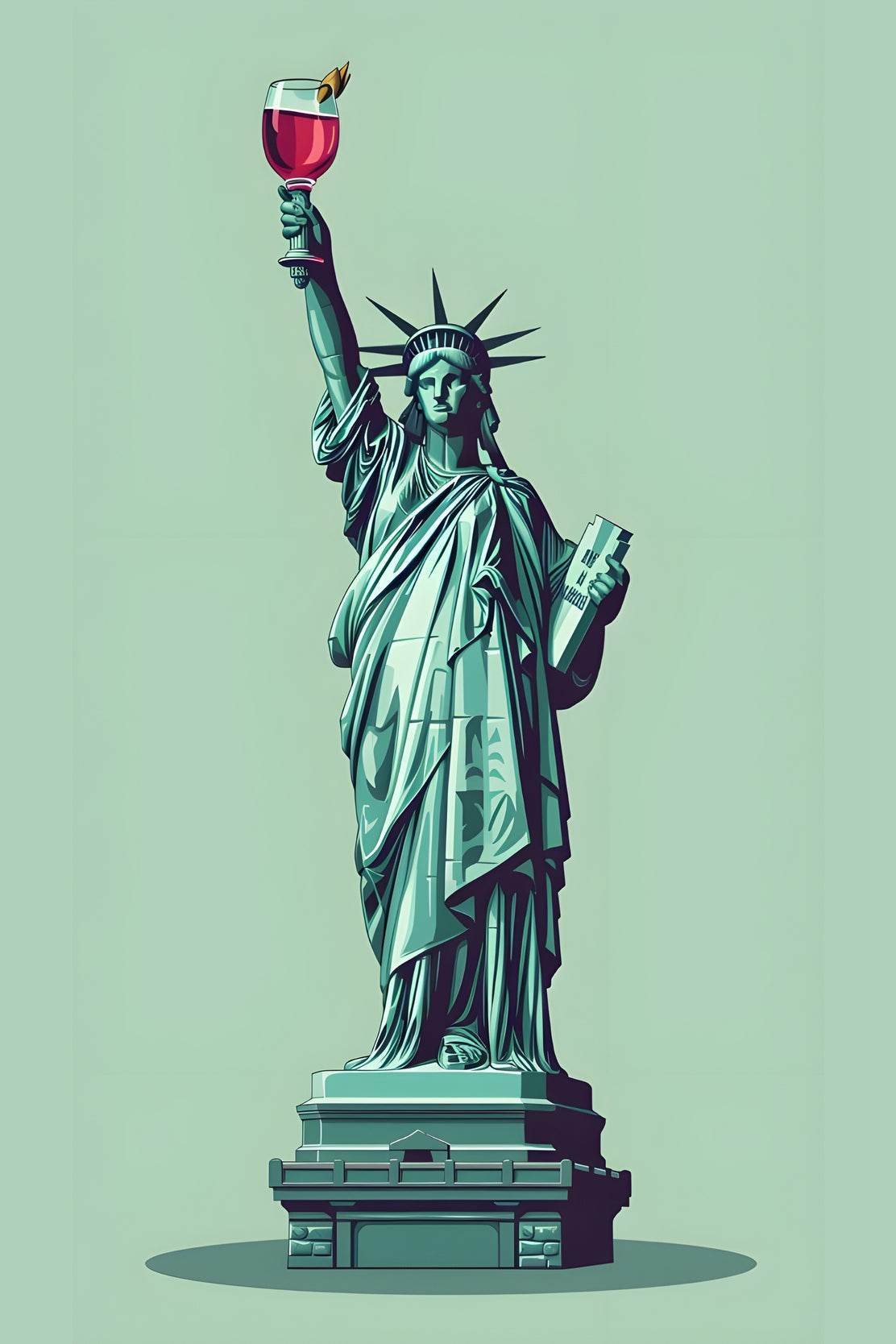 Statue of Liberty Holding Wine Wall Art - beink online art store