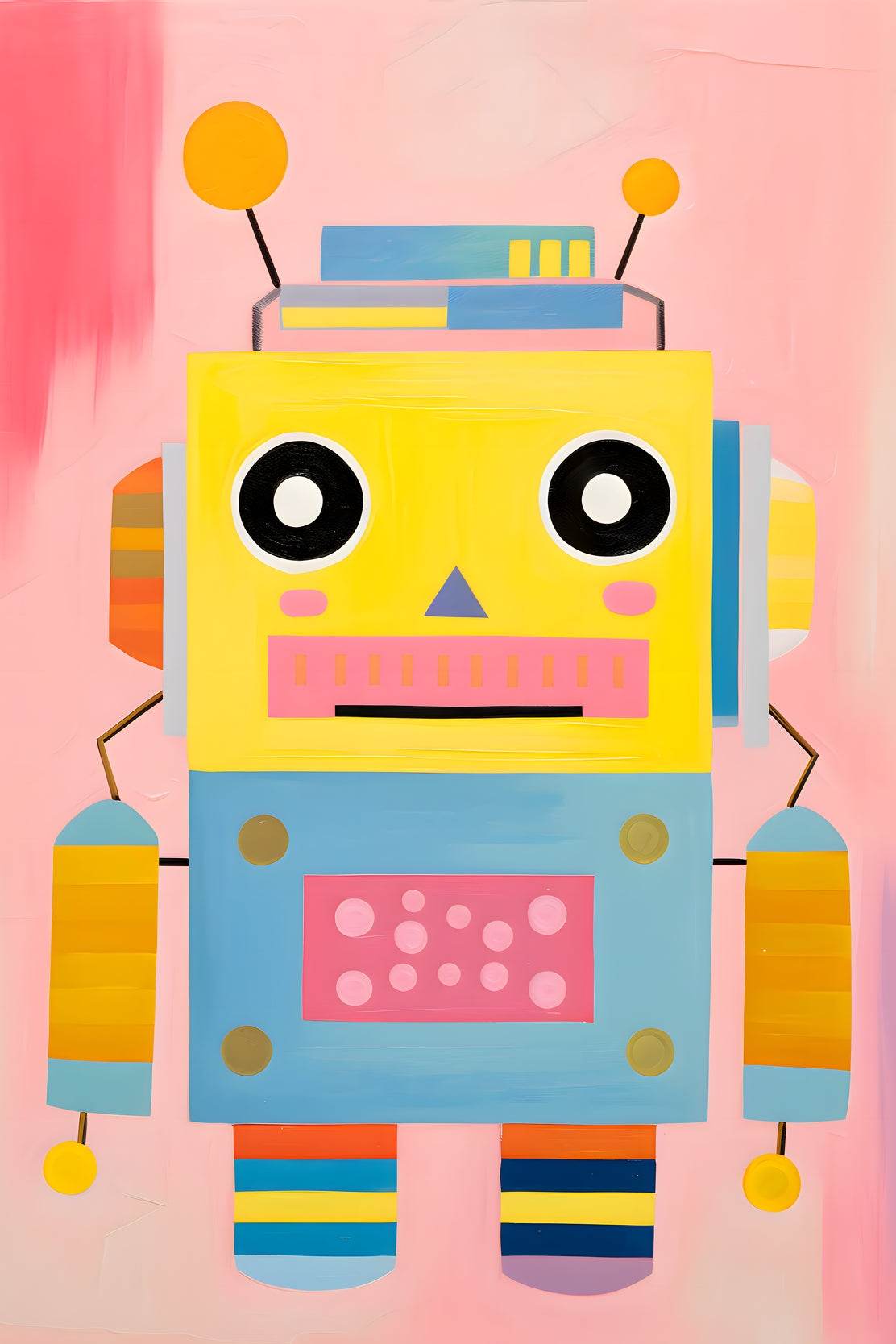 Cartoon Robot Illustration Wall Art - beink online art store