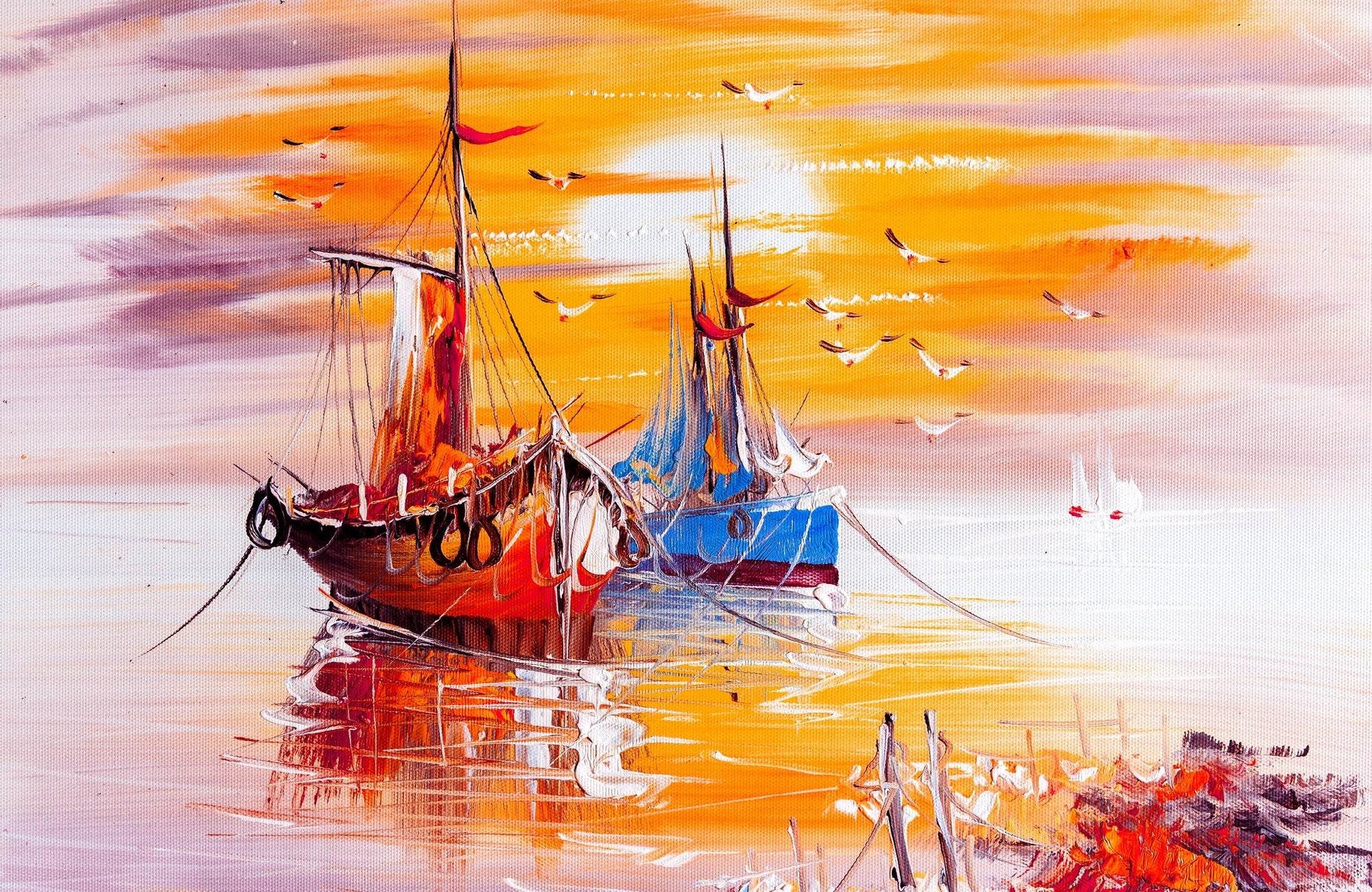 Watercolor Painting of Cargo Ship Wall Art - beink online art store