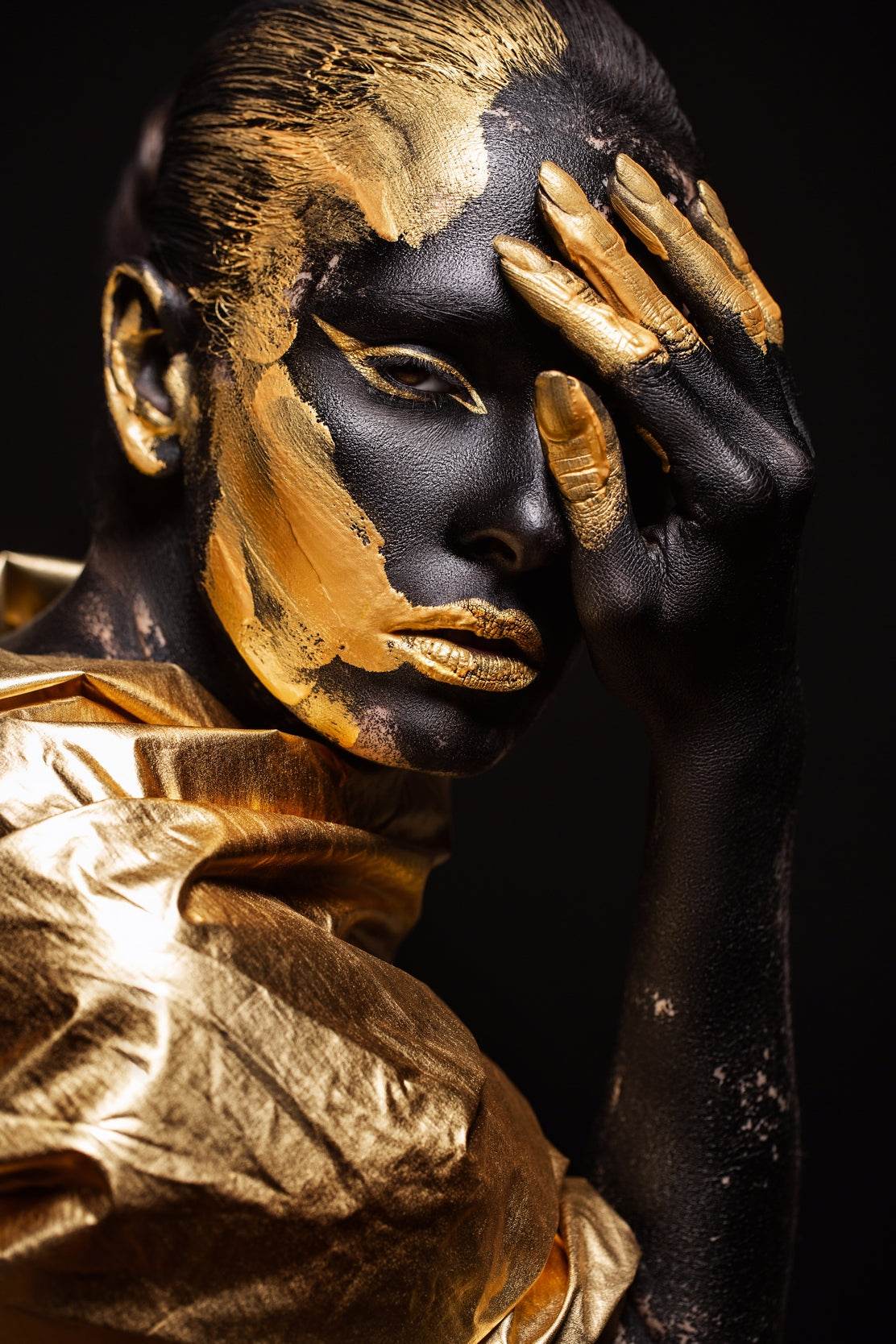 African Woman Gold $ Black Wall Art - beink online art store