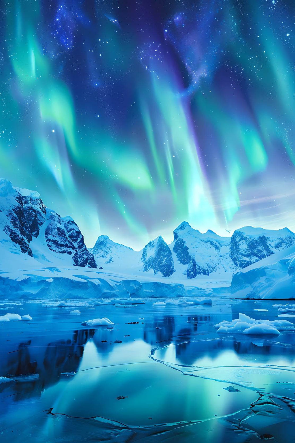 Arctic Aurora Reflection Wall Art - beink online art store