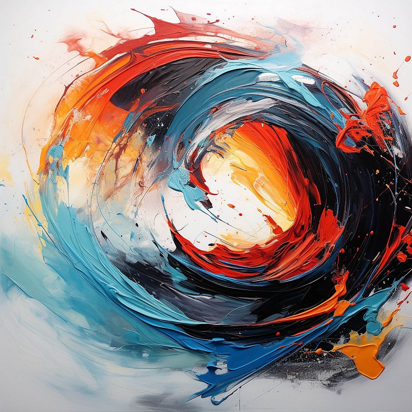 Colorful Painting Circle Abstract Wall Art - beink online art store