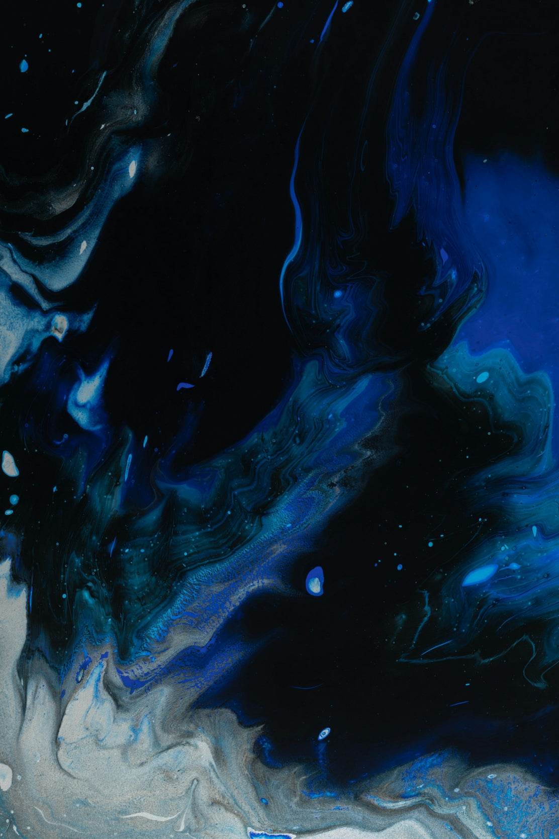 Blue Mix flowing Paint Abstract Wall Art - beink online art store
