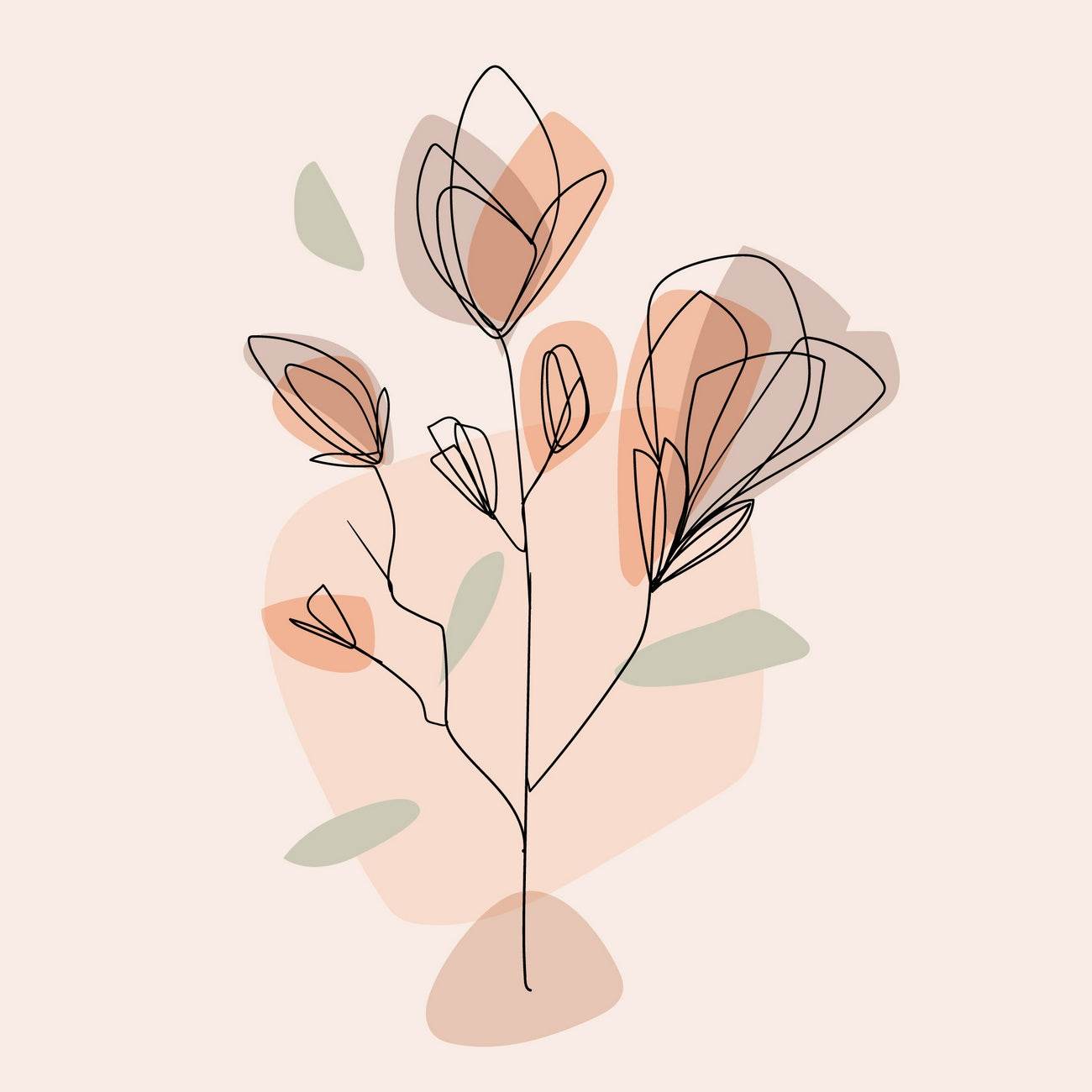 Linear Flower Wall Art - beink online art store