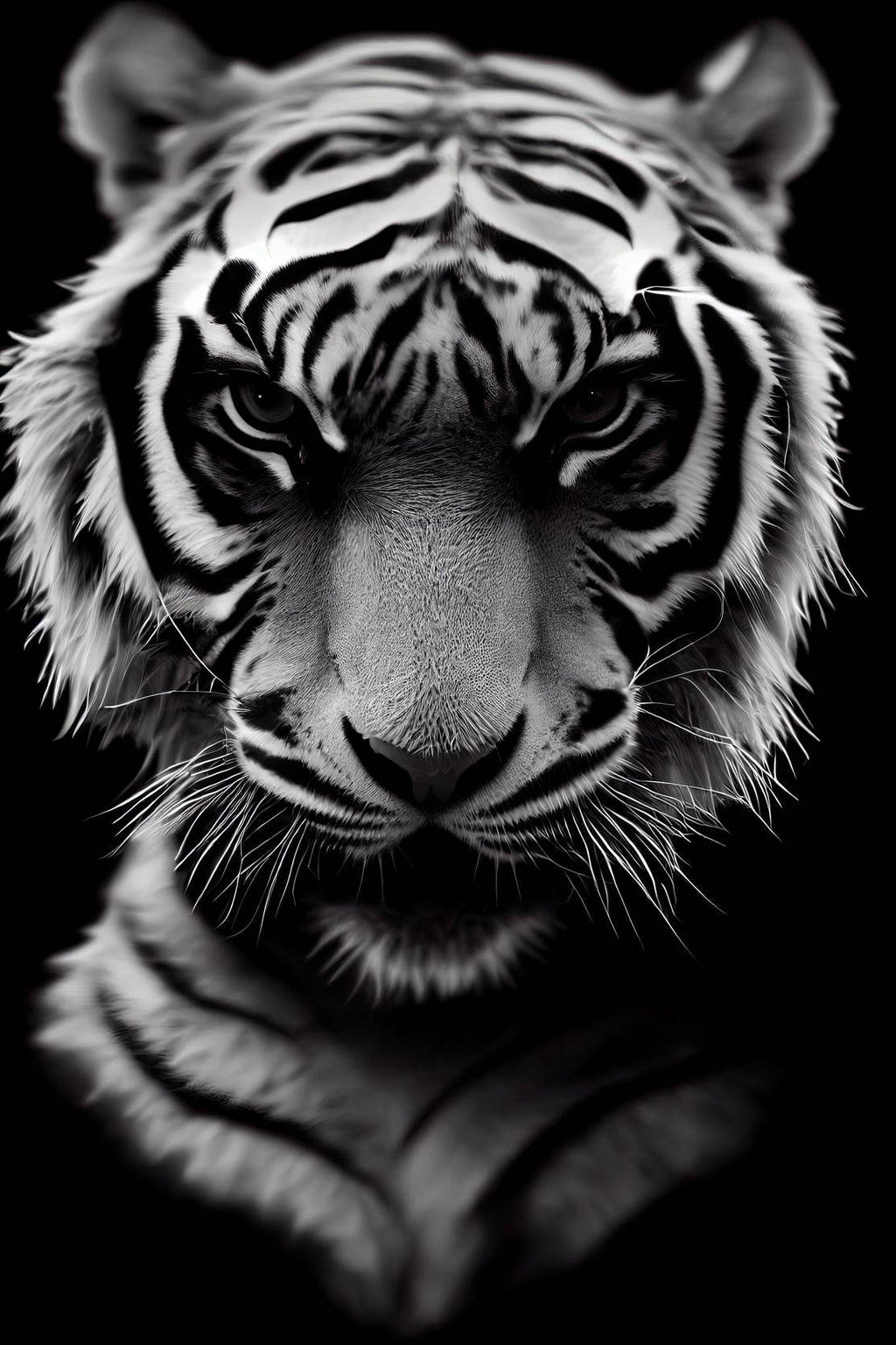 Bengal Tiger Black & White Wall Art - beink online art store
