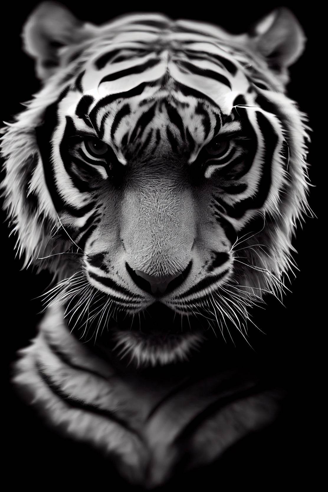 Bengal Tiger Black & White Wall Art - beink online art store