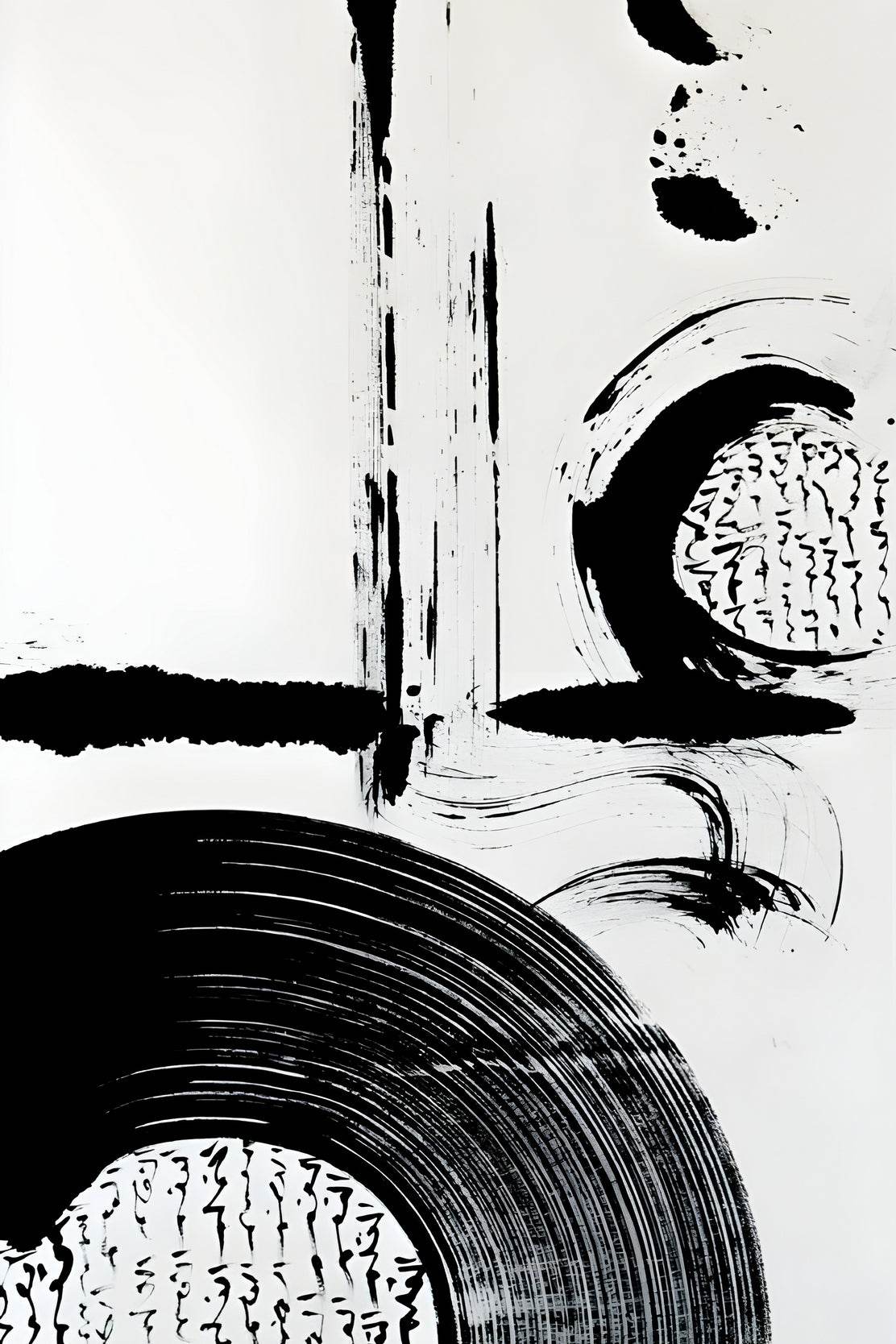 Ink Blot and Circular Dance Modern Wall Art - beink online art store