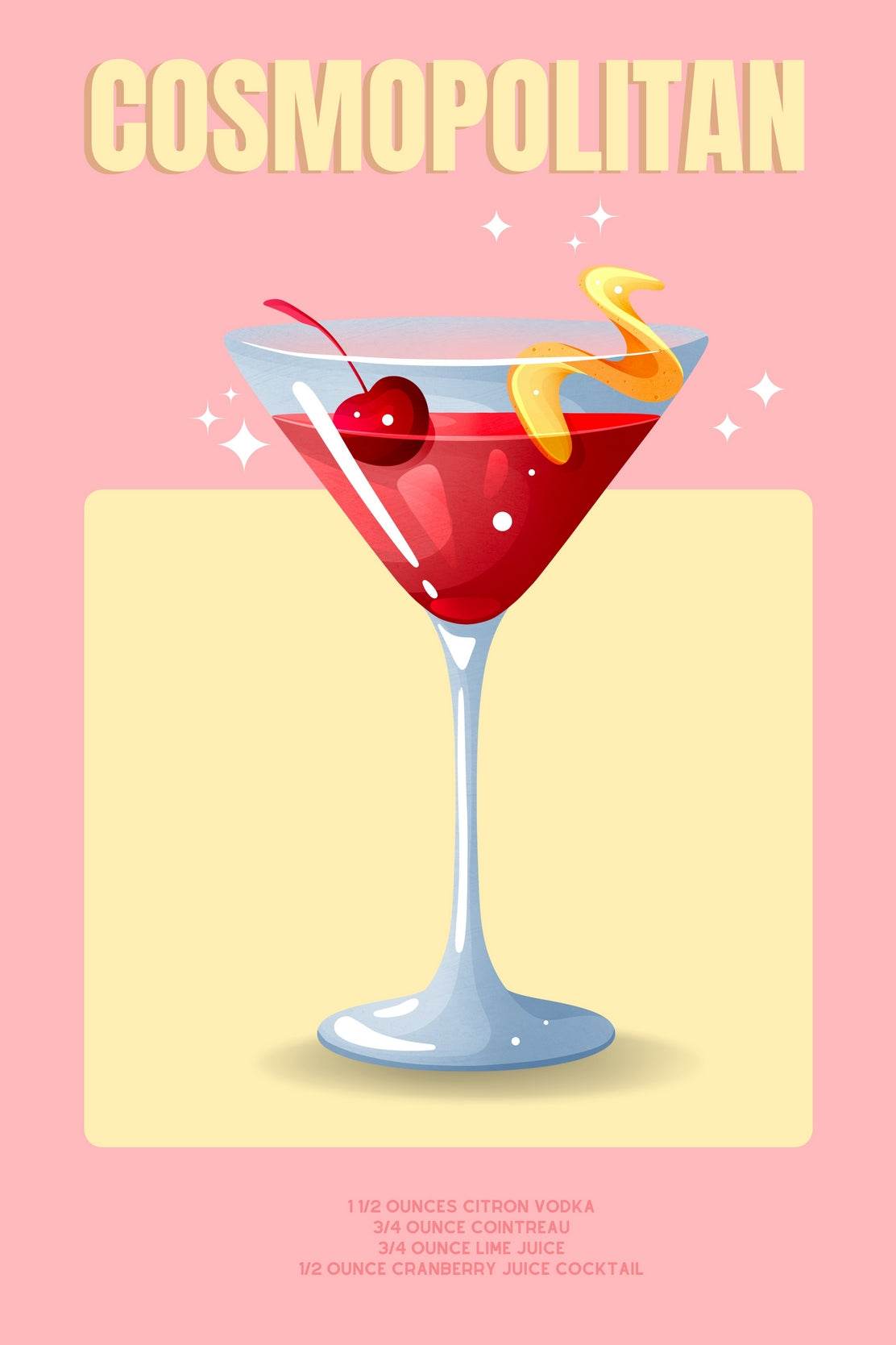 Cocktail Cosmopolitan Wall Art - beink online art store