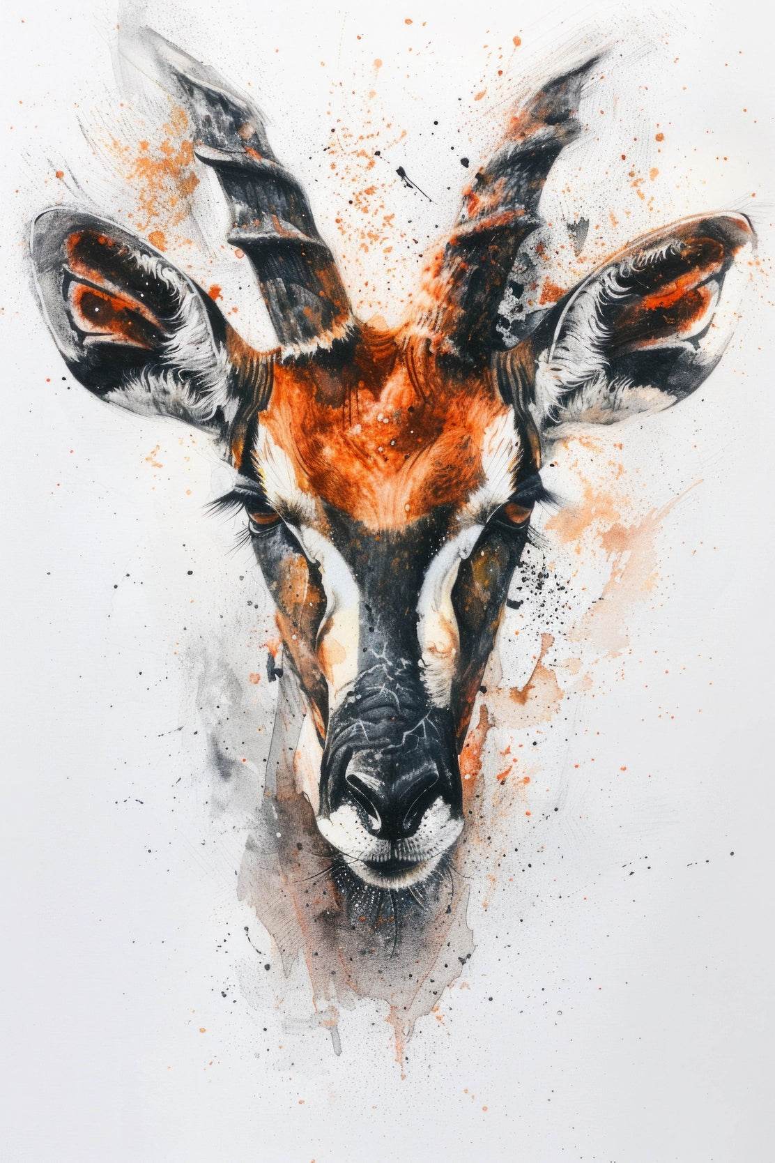Watercolor Deer Animal Wall Art - beink online art store