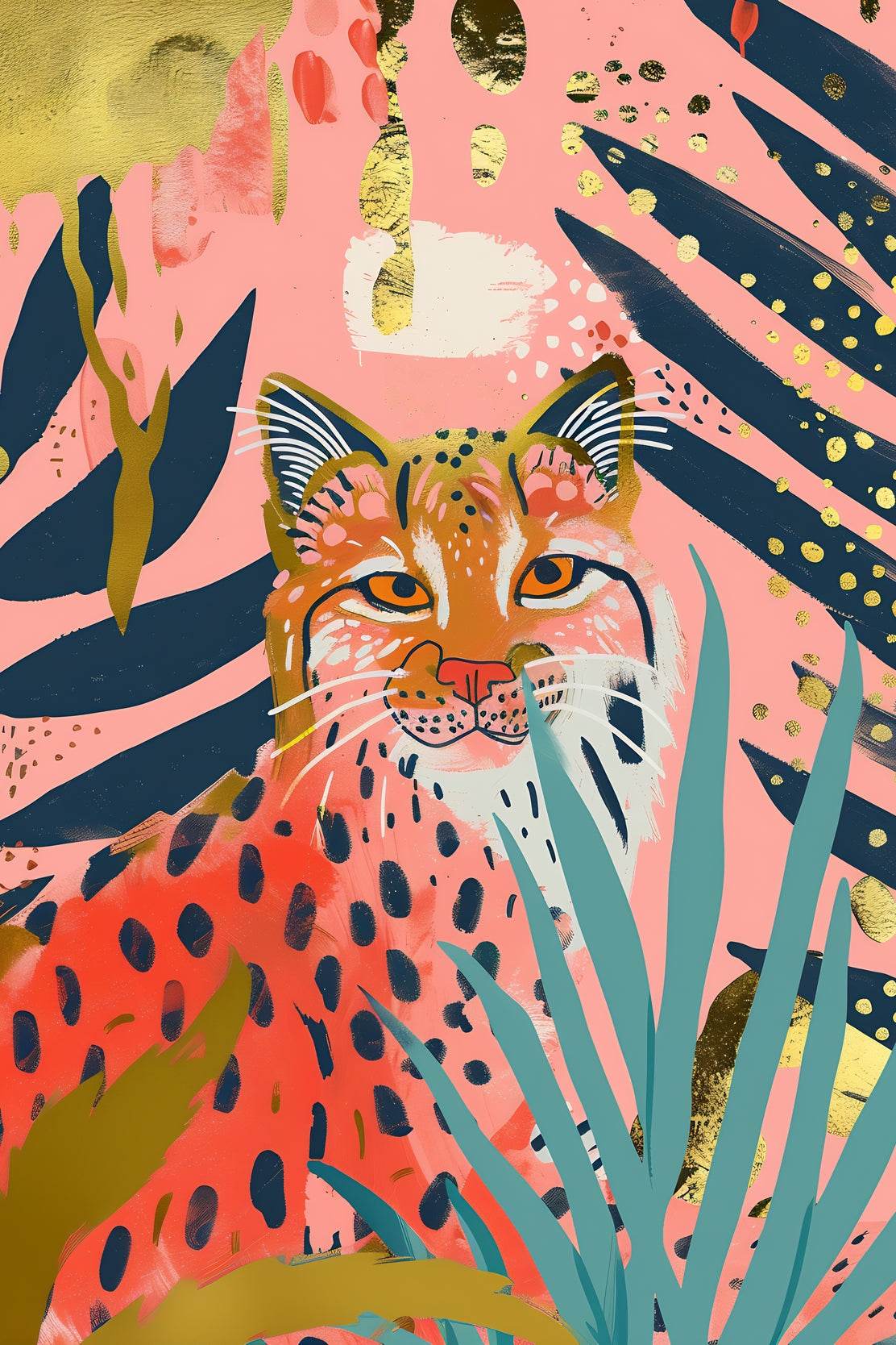 Oil Painting of Leopard in the Jungle - beink online art store