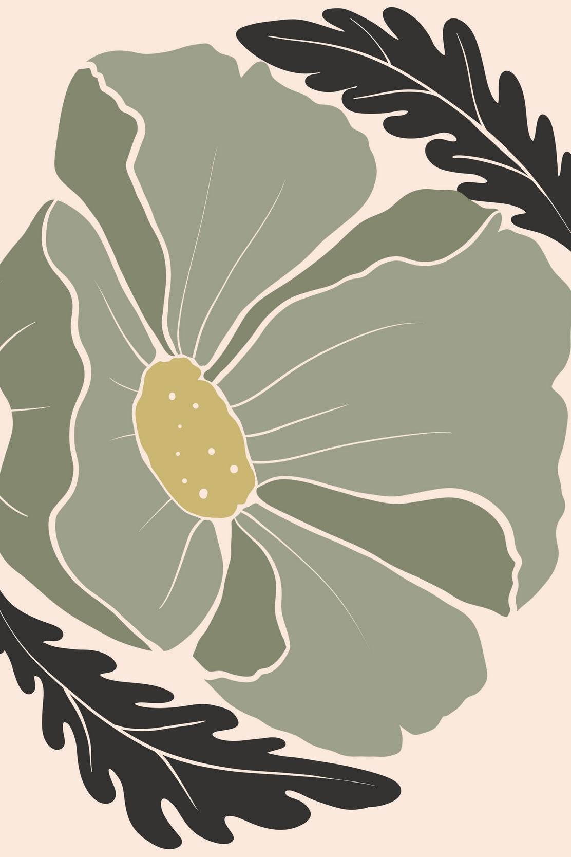 Giant Ivy Flower Painting Wall Art - beink online art store